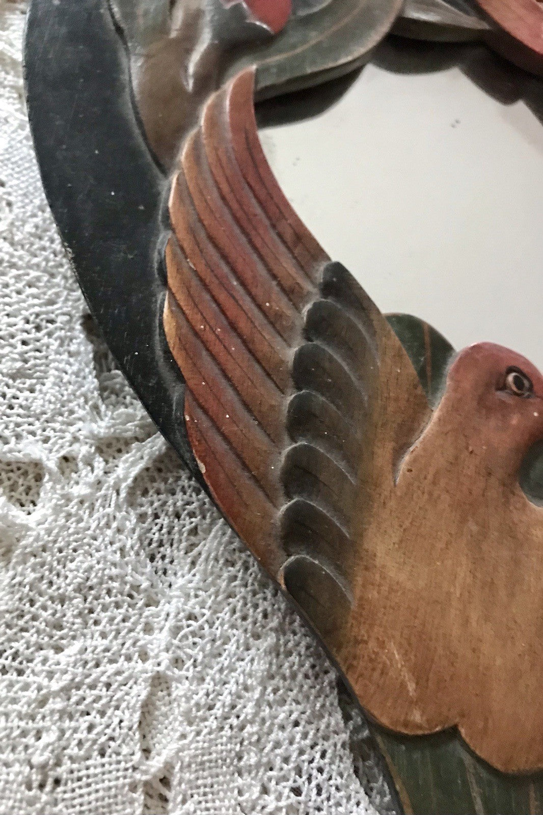 Antik? Vintage Spiegel Handspiegel Holz geschnitzt in Jugendstil gearbeitet