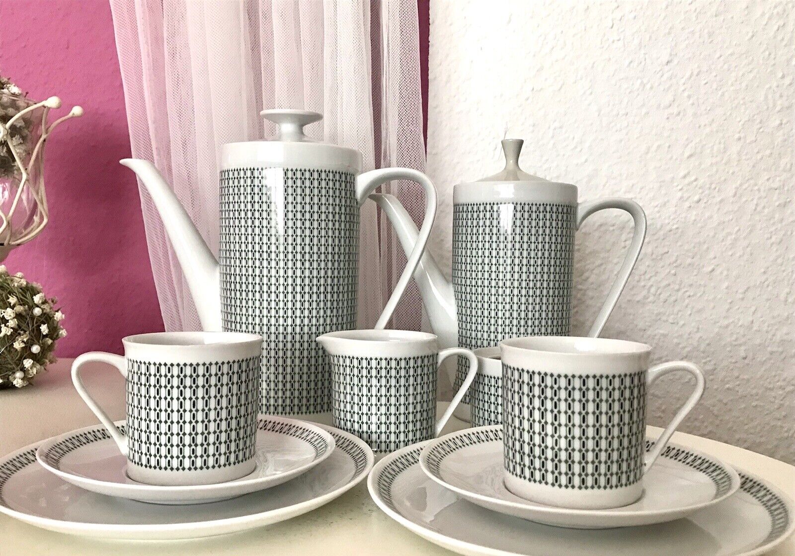 Vintage 60er Porzellan Eschenbach Kaffeeservice Tète a Tète 2 Personen