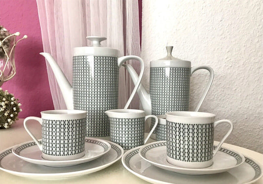 Vintage 60er Porzellan Eschenbach Kaffeeservice Tète a Tète 2 Personen