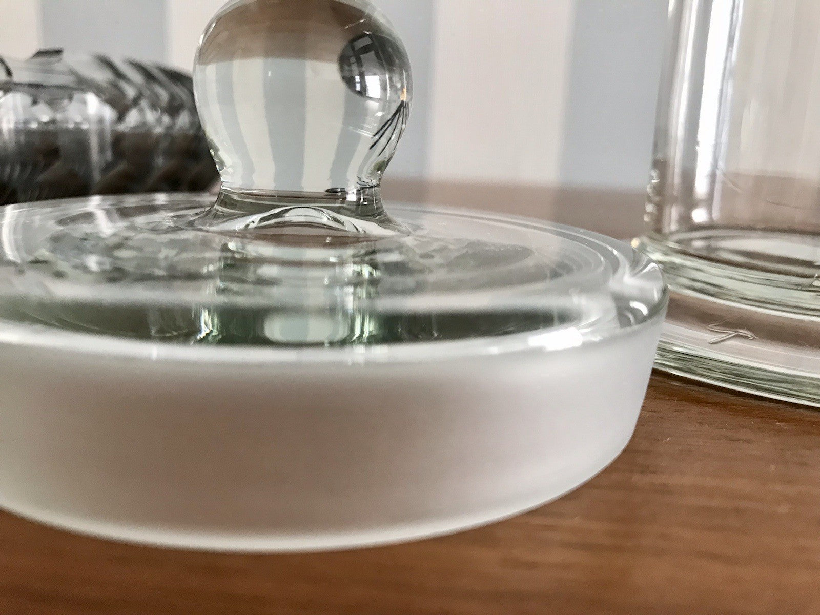 Antik seltene Art Déco Glasdose Deckeldose Dose Gefäß Glas