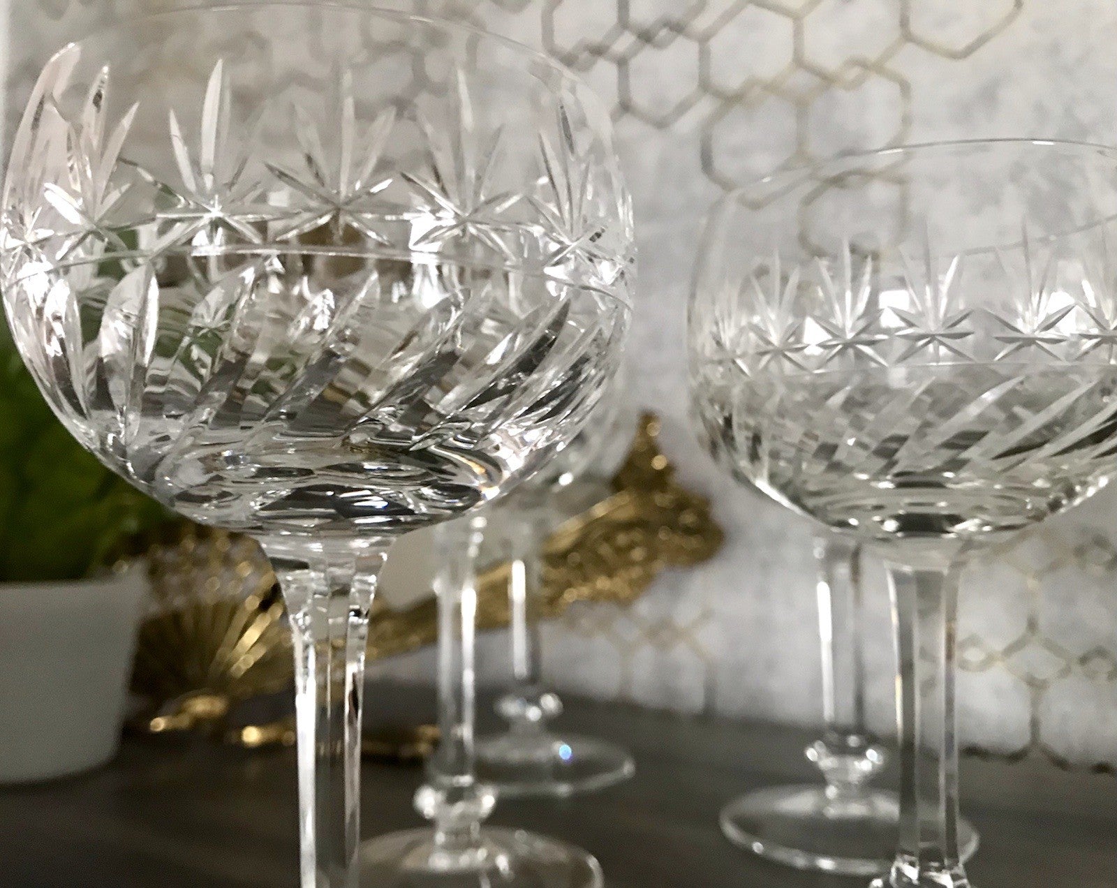 Antik Art Déco 5 Weingläser Gläser Schliff Kristallglas Edel Schön Treviris V&B