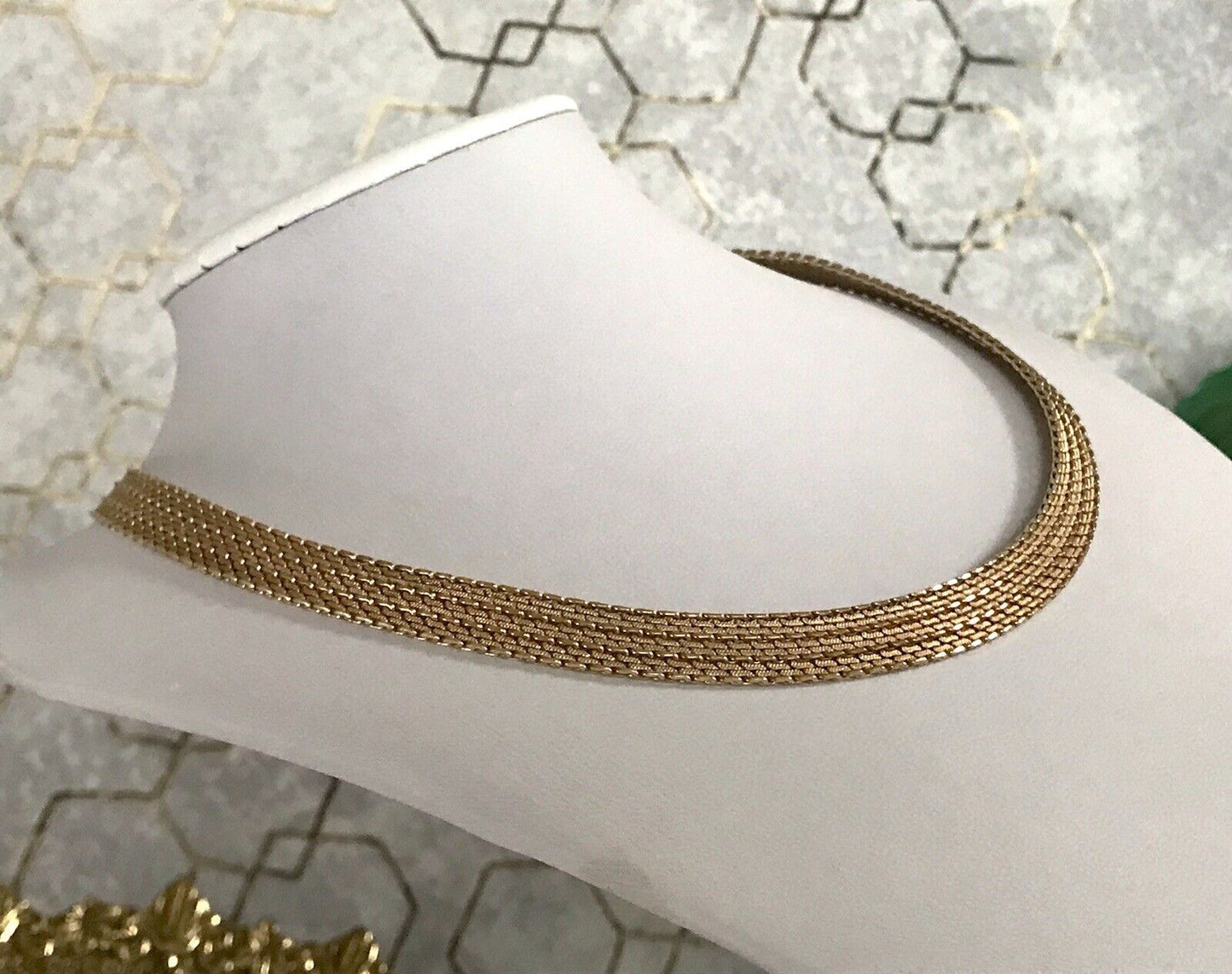 Vintage 60er MP Collier Halskette Amerik. Doublè gold Choker Statement SCHÖN