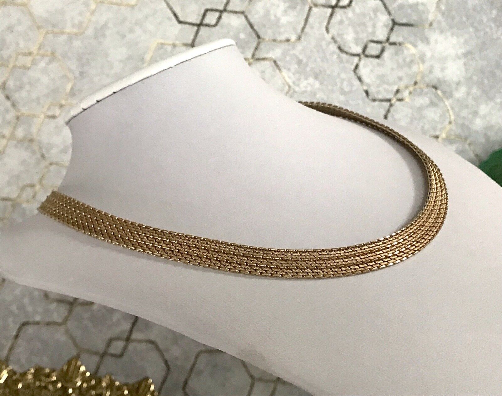 Vintage 60er MP Collier Halskette Amerik. Doublè gold Choker Statement SCHÖN