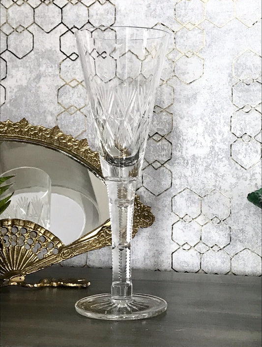 Antik Adenken Glas Pokalglas Kelch Pokalkelch Luftblasen Monogramm Jugendstil
