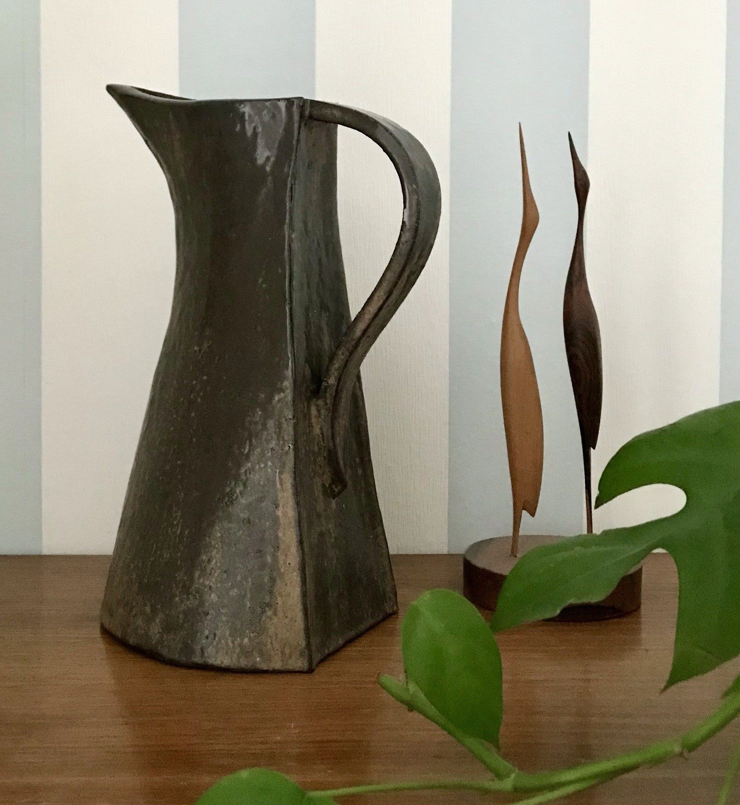 Vintage Designer Krug Kanne Steinzeug Studio Keramik signiert AH Kunstvoll