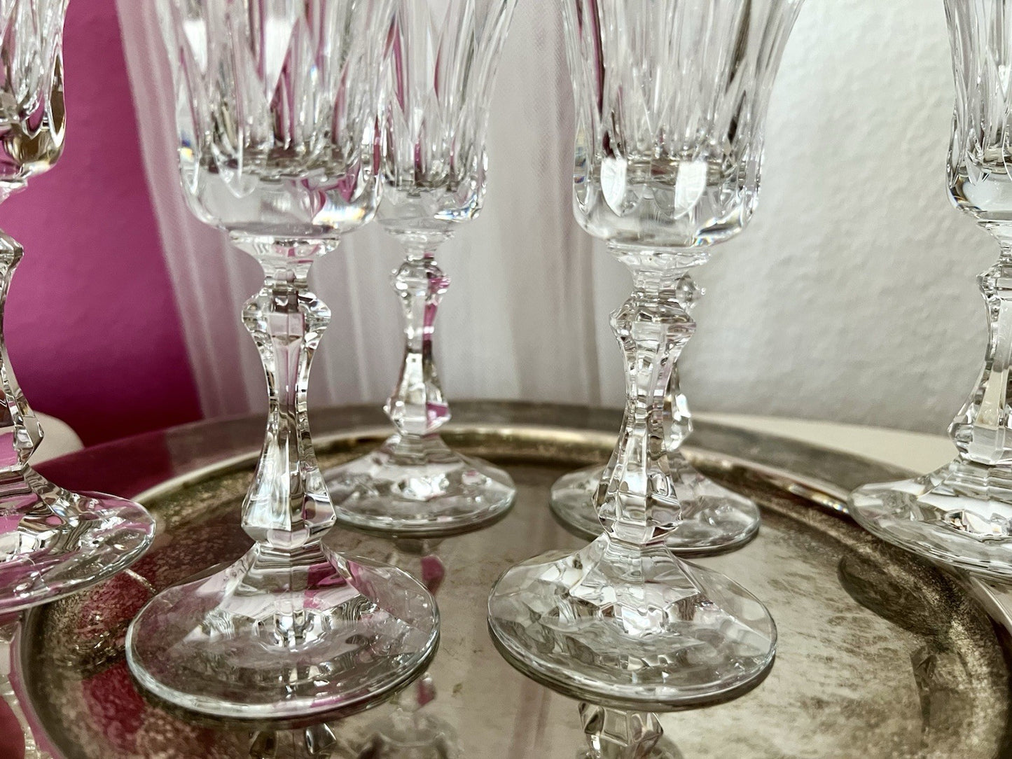 Vintage Edel 6 EDEL Champagner Sektflöten Sektgläser Glas Kristallglas