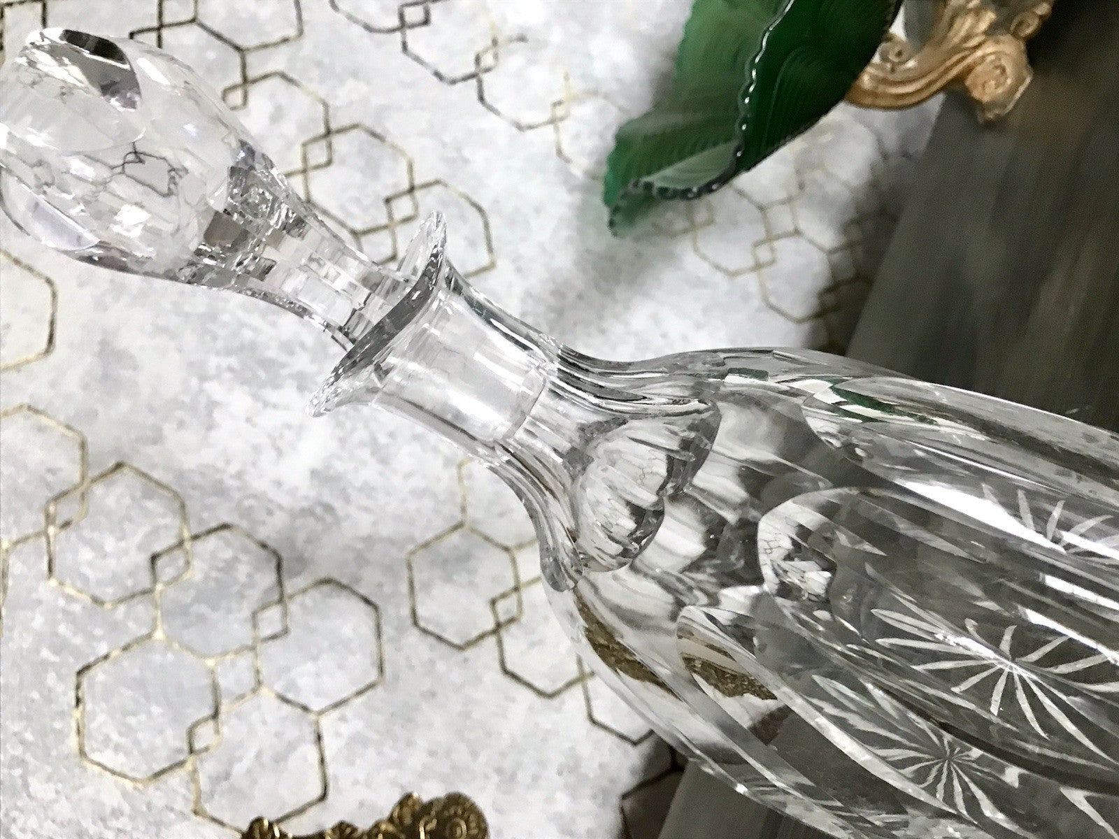 Antik ? Art Déco Kristallglas Bleikristall Design Karaffe EDEL ovoid