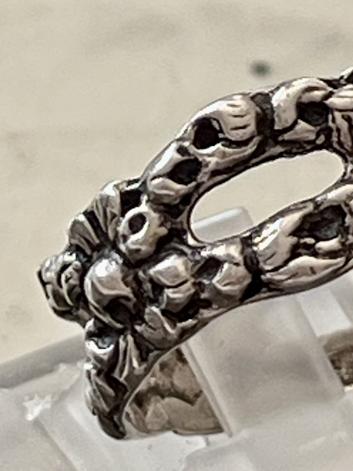 Antik Jugendstil Art Déco Bandring RING 800 Silber Gr.66 67 Durchbruchmuster