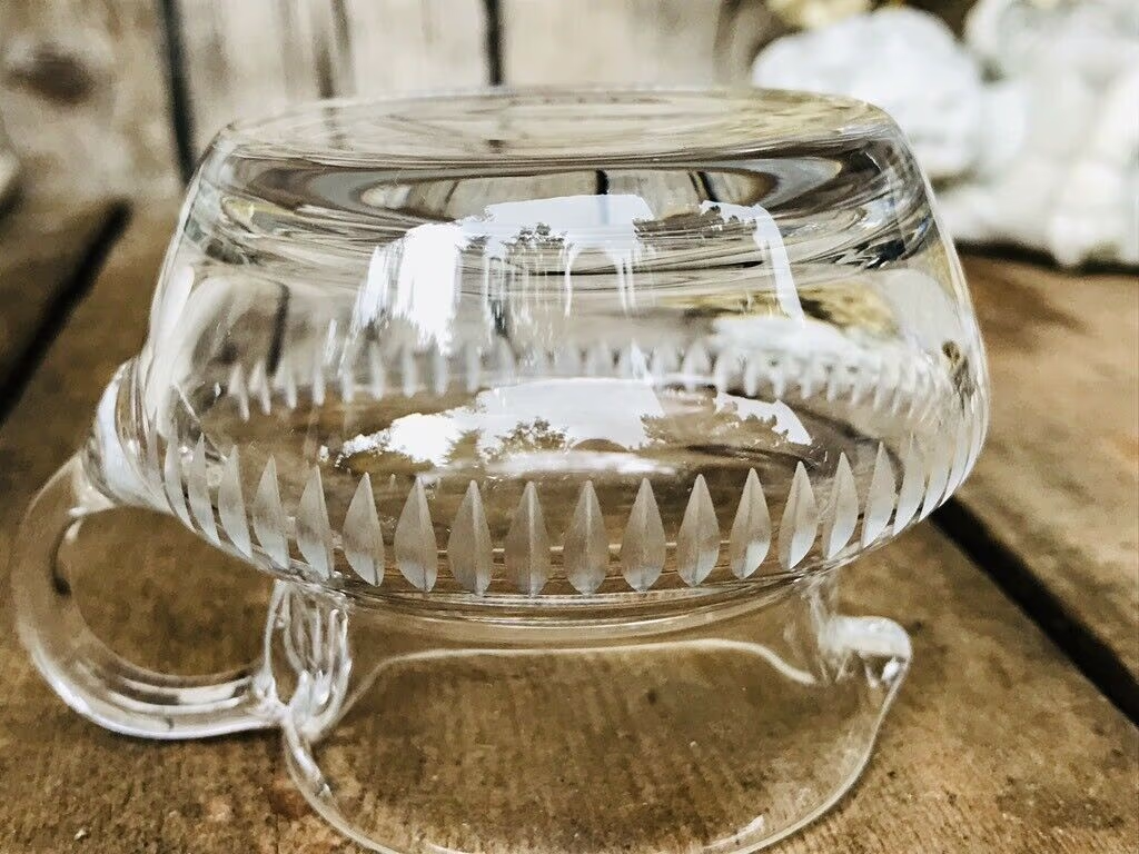 Alt Sahnegießer Kristallglas Bleikristall Glas