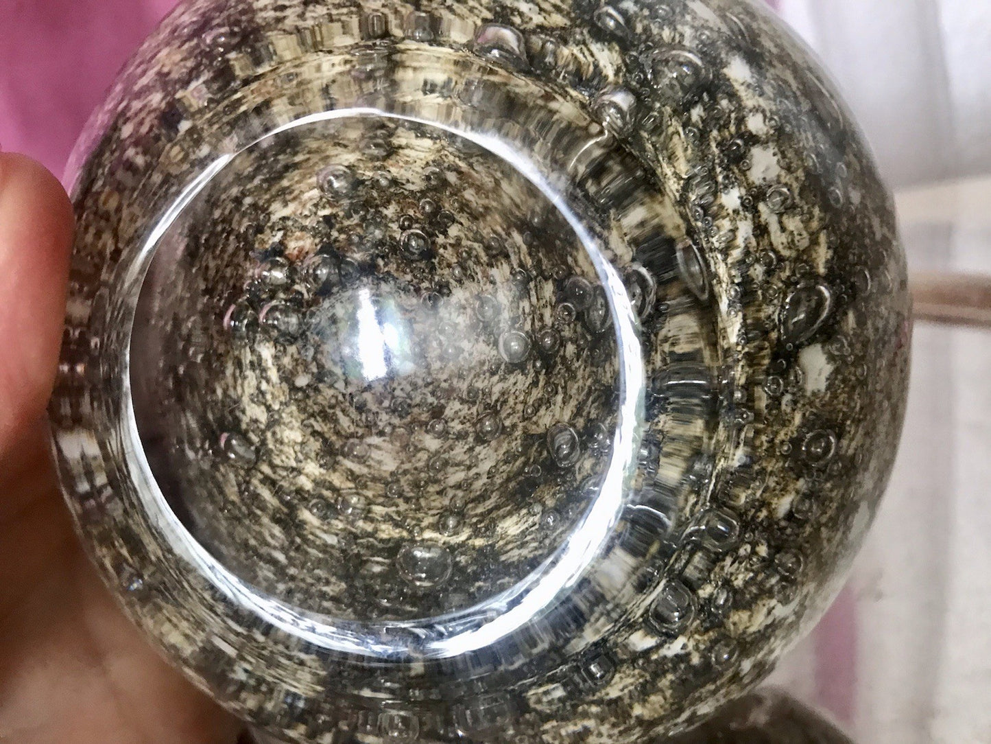 Murano 60er 70er Jahre Schale grau beige weiß So Schön! Schaum Luftblasen