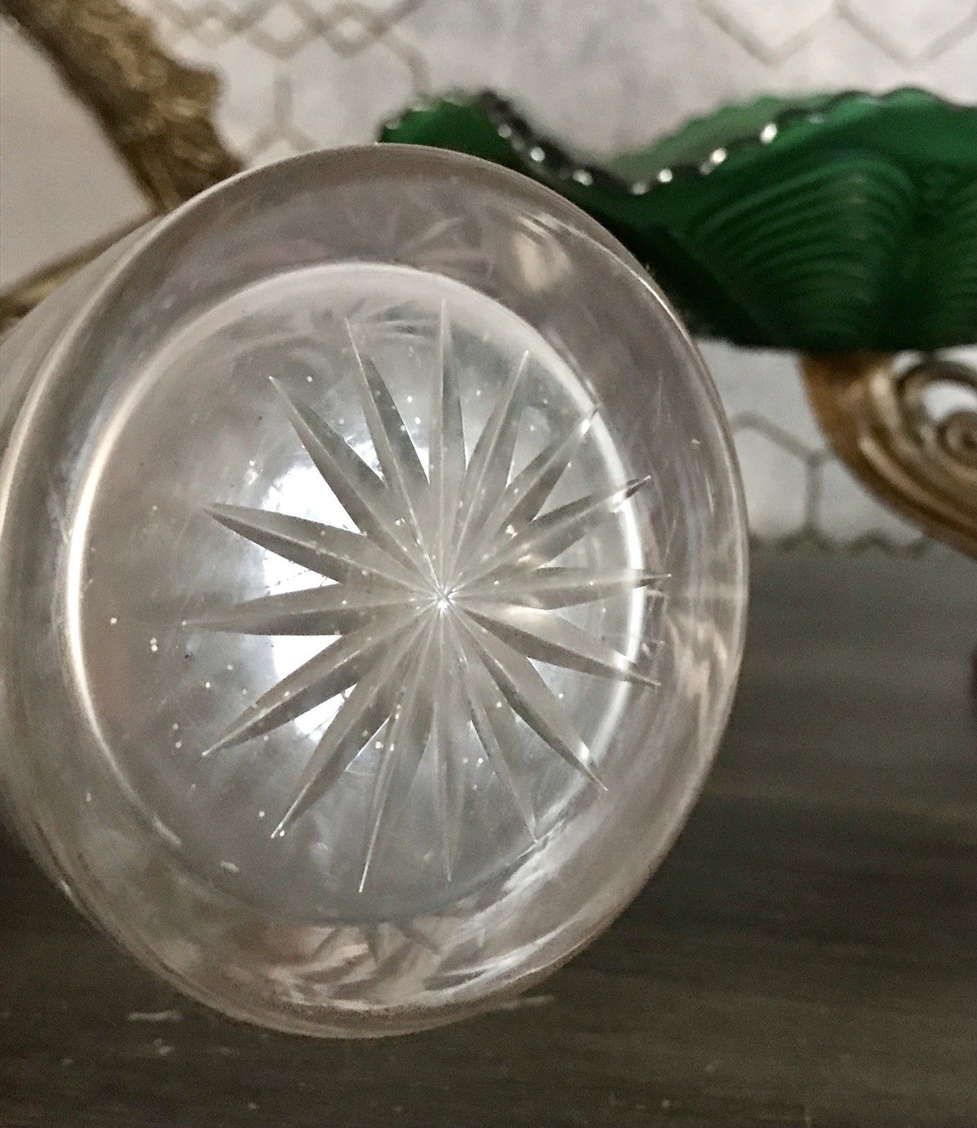 Antik Art Déco Karaffe versilberter Ausgießer Alpacca Kristallglas Edel