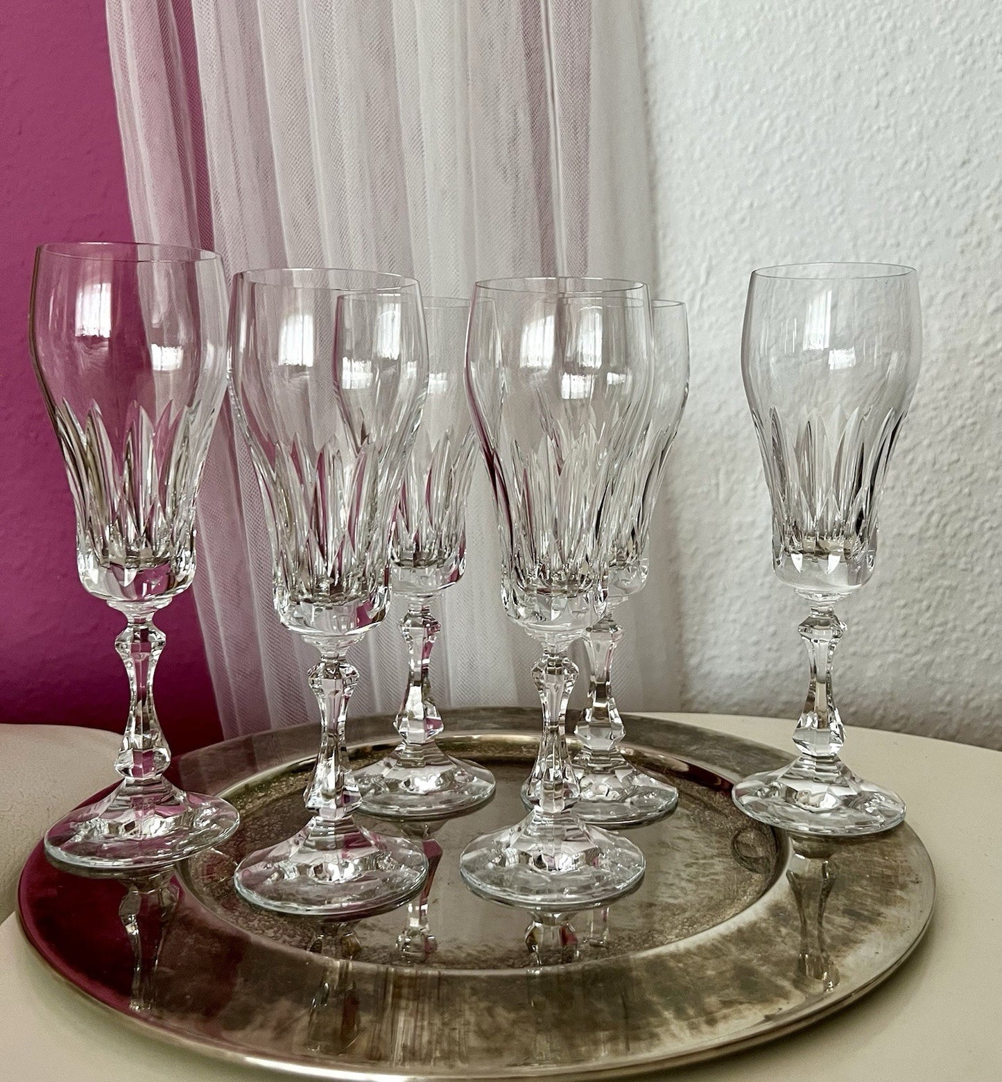 Vintage Edel 6 EDEL Champagner Sektflöten Sektgläser Glas Kristallglas