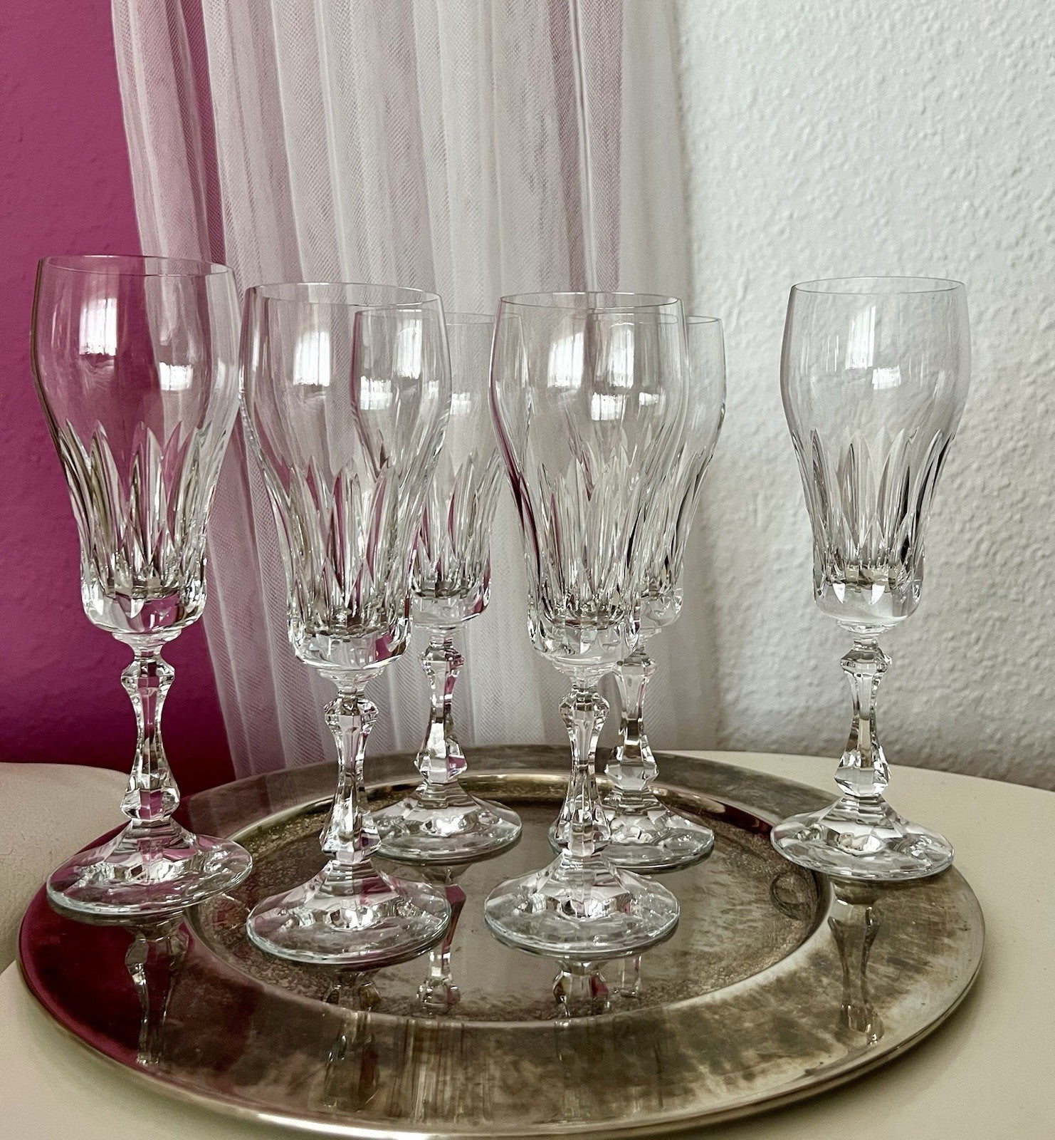 Vintage Edel 6 EDEL Champagner Sektflöten Sektgläser Glas Kristallglas