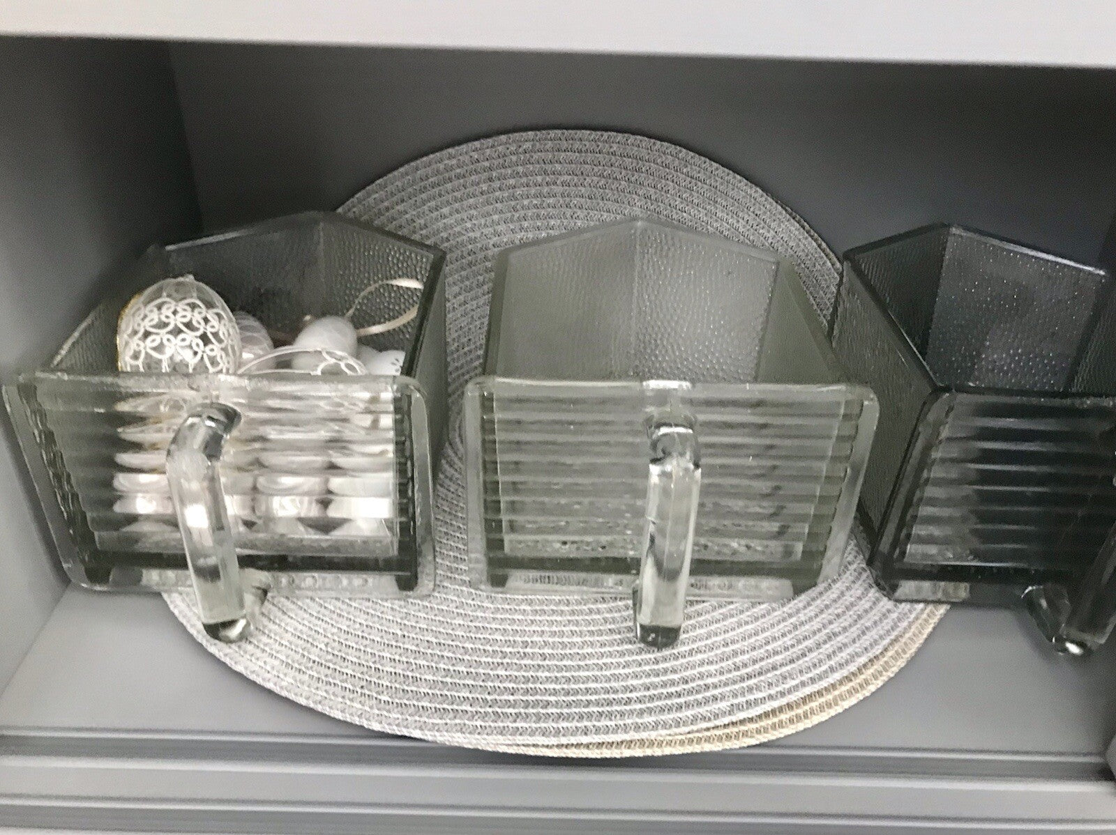 Antik 8 Art Déco Vintage Schütten Glas Pressglas Ponce Vorratsgefäße