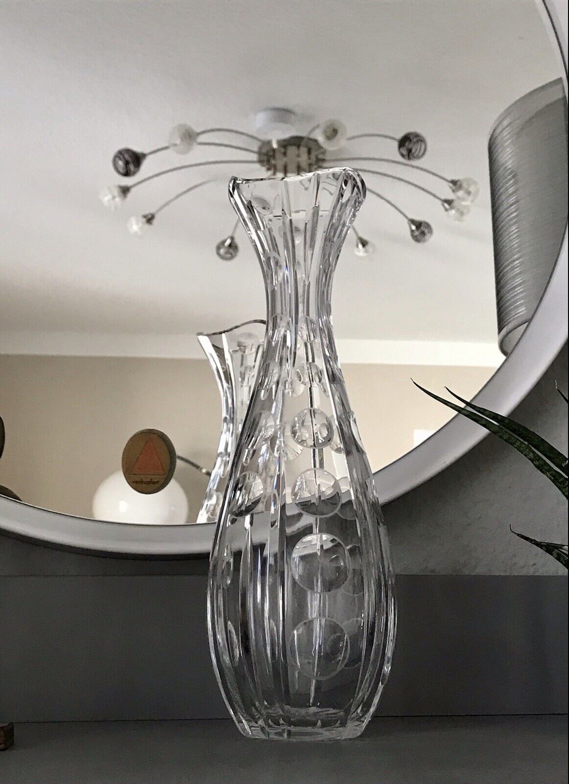 Edel! Vintage 60er 70er Vase Glasvase Kristallglas Space Age wunderschön! MCM