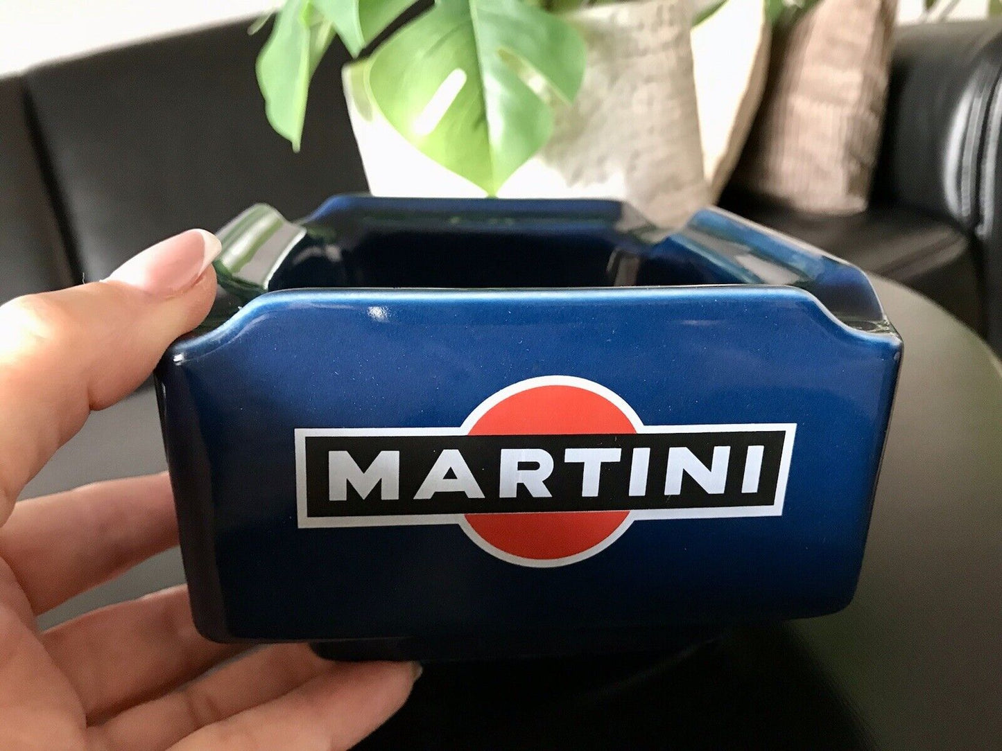 Vintage groß Martini Aschenbecher Ascher Keramik blau  60er 70er