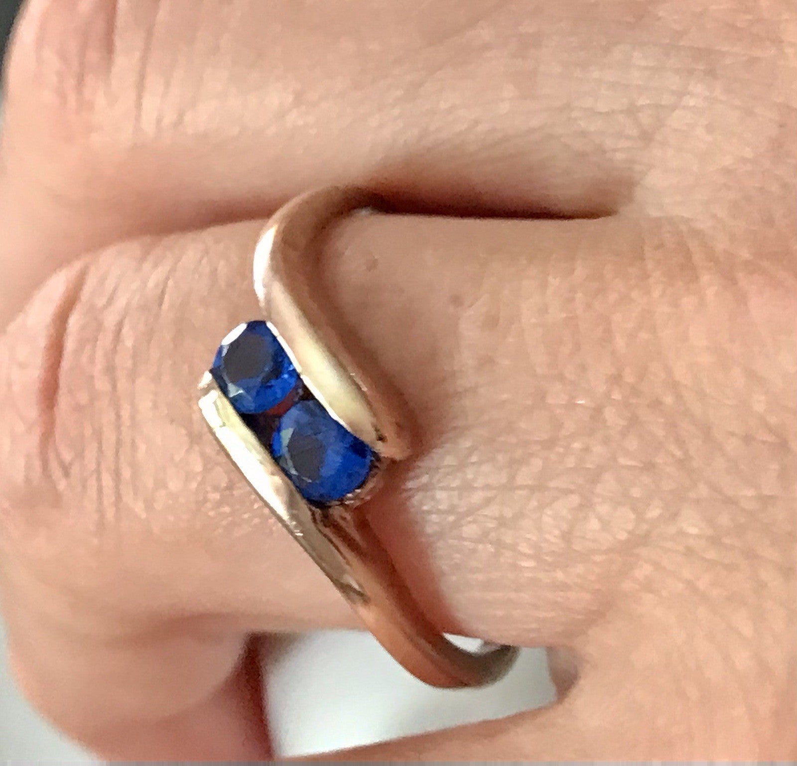 Vintage Ring blaue Steine Saphire?  Silber 925 vergoldet ~Gr.64