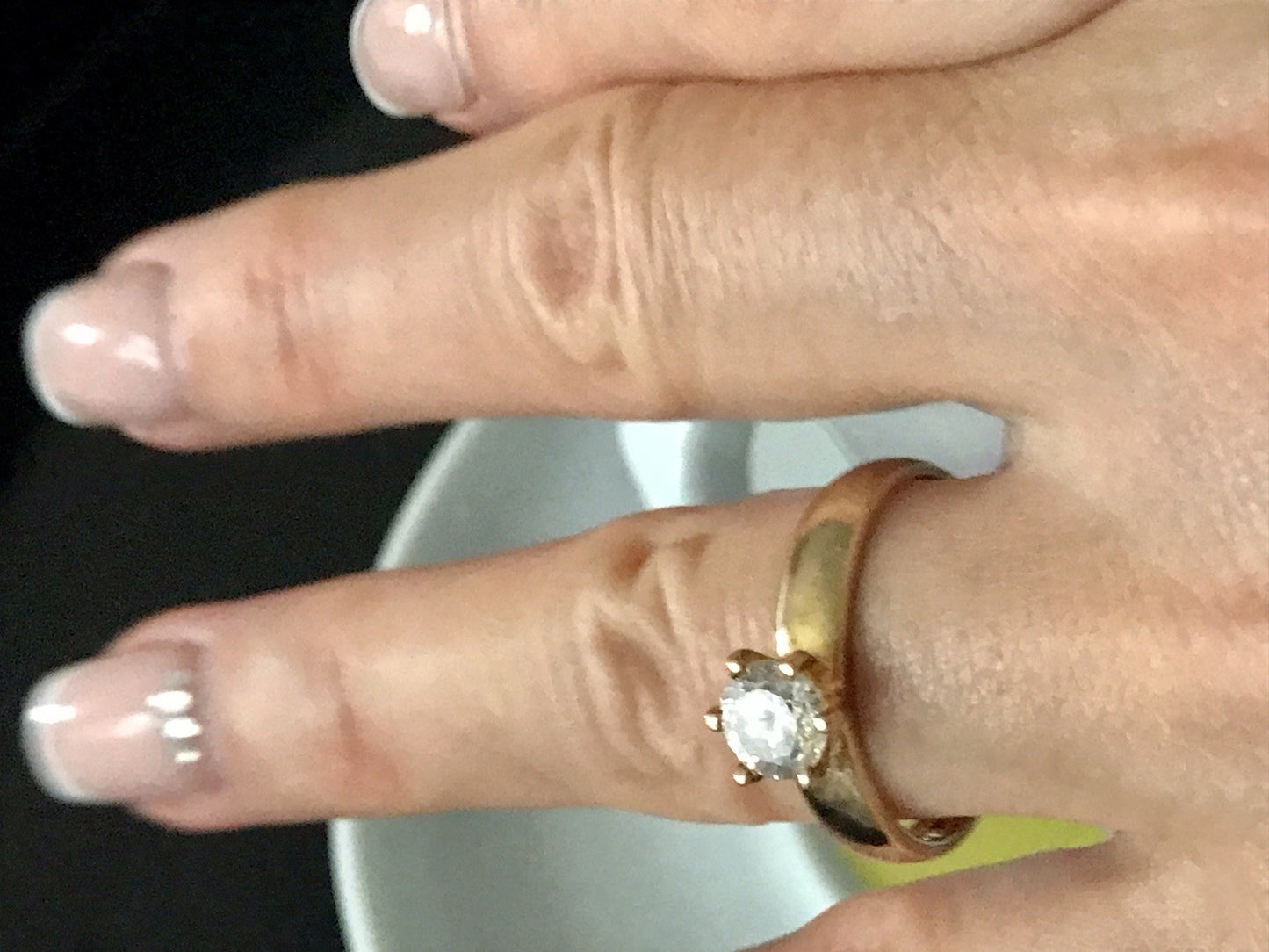 Vintage alt Damen Ring Silber 925 Gr.60 farbloser Stein Solitär 19,1 vergoldet