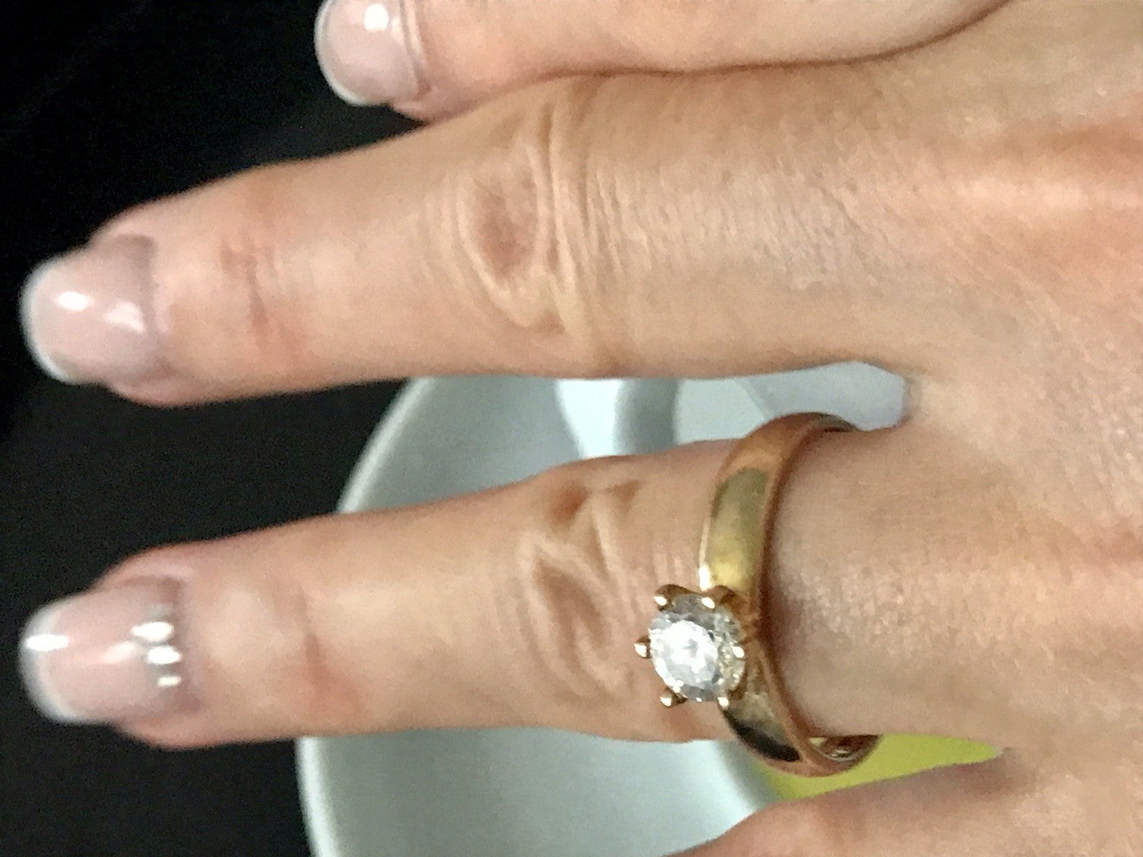 Vintage alt Damen Ring Silber 925 Gr.60 farbloser Stein Solitär 19,1 vergoldet