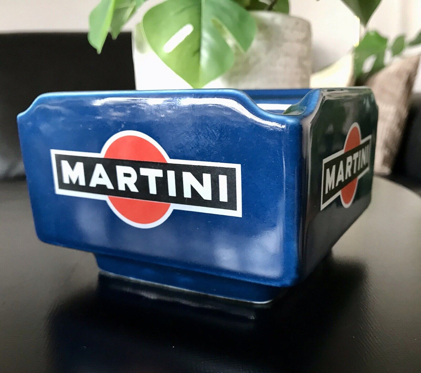 Vintage groß Martini Aschenbecher Ascher Keramik blau  60er 70er