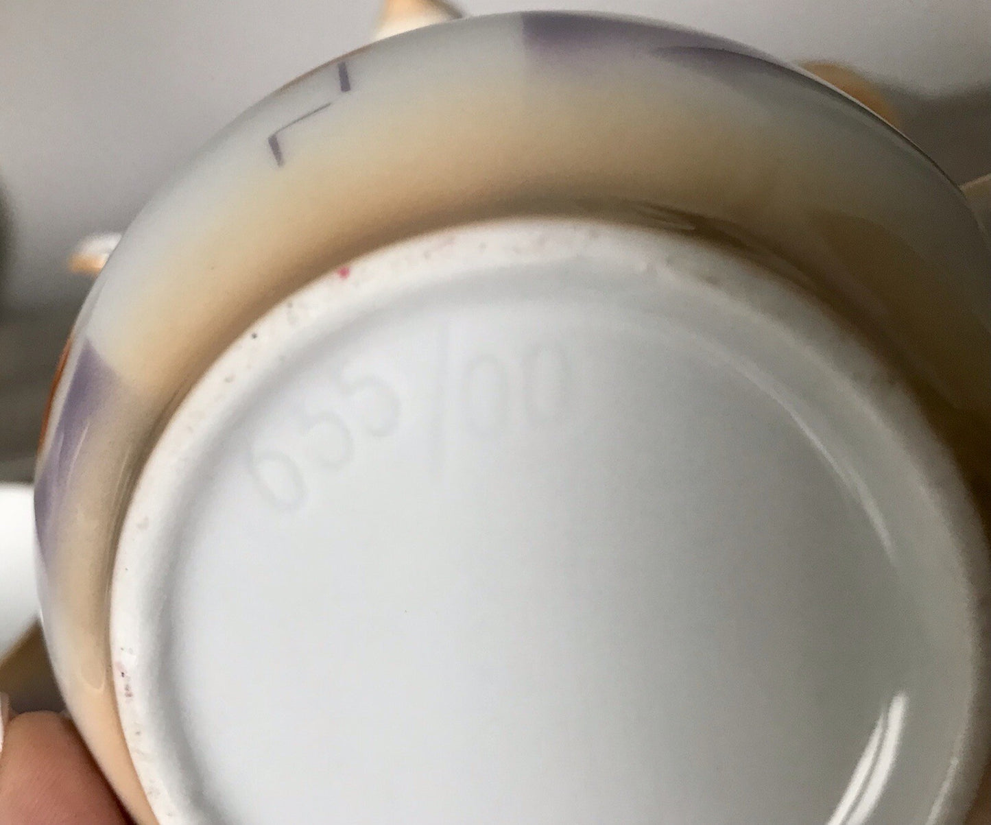 Antik Art Déco Porzellan Kaffeeservice Spritzdekor Moccaservice