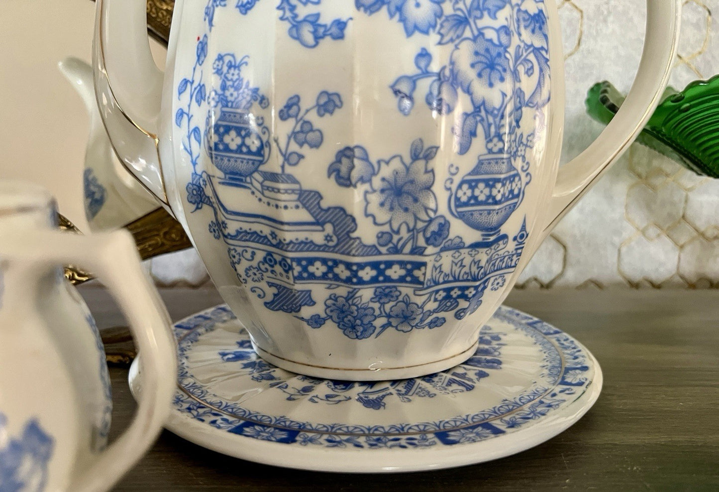 Edel Antik Jugendstil Sorau Margaret Porzellan Kaffeeservice Kernstück 4 Teile