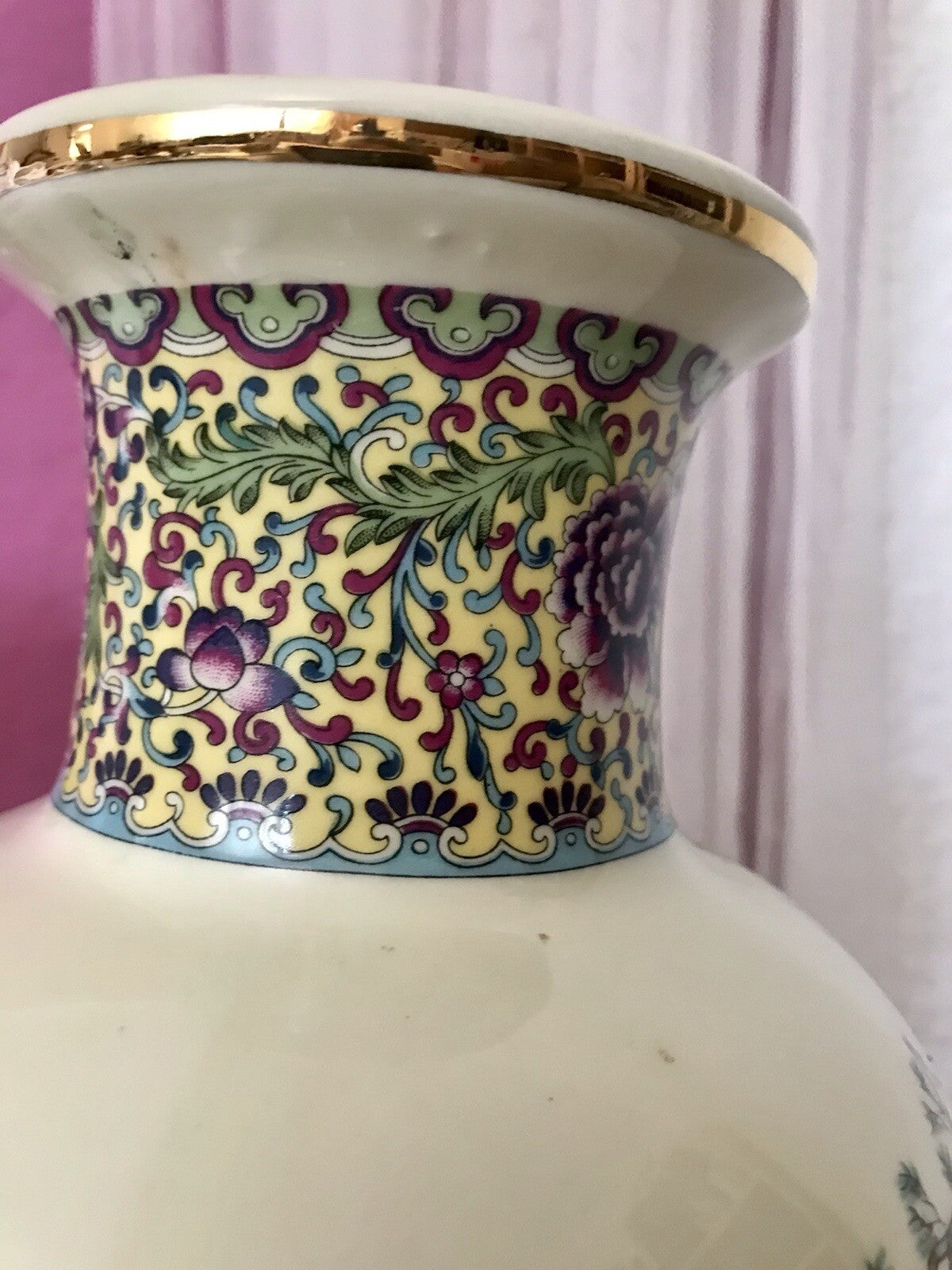 Alt Vintage Vase Bodenvase Japanisch mit Geishas Chinoiserie Design