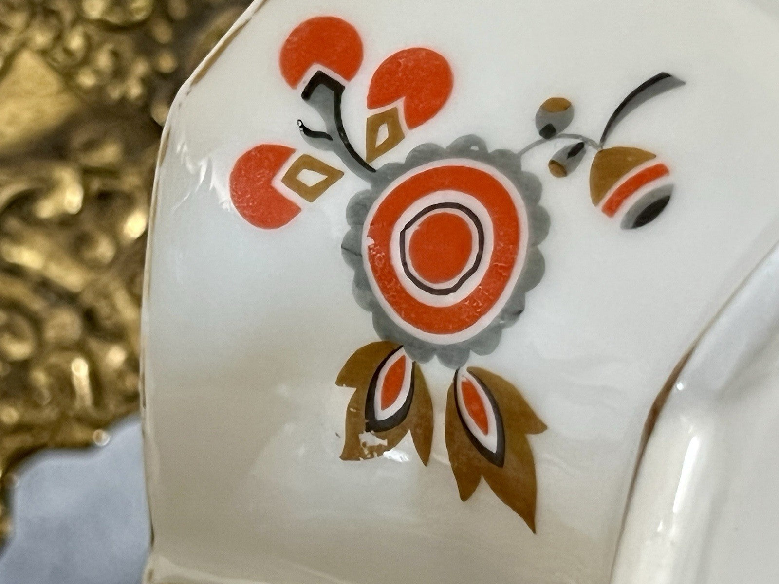 Antik Art Déco Porzellan Dose Deckeldose Schatulle Bonboniere Volkstedt Thüringe