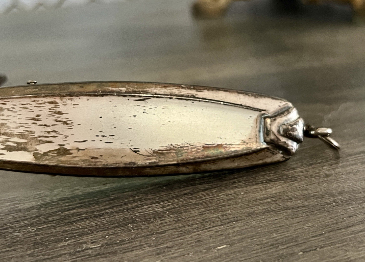 Antik Art Deco Tisch Kehrset Kehrgarnitur Krümmelkehrer versilbert Bauhaus