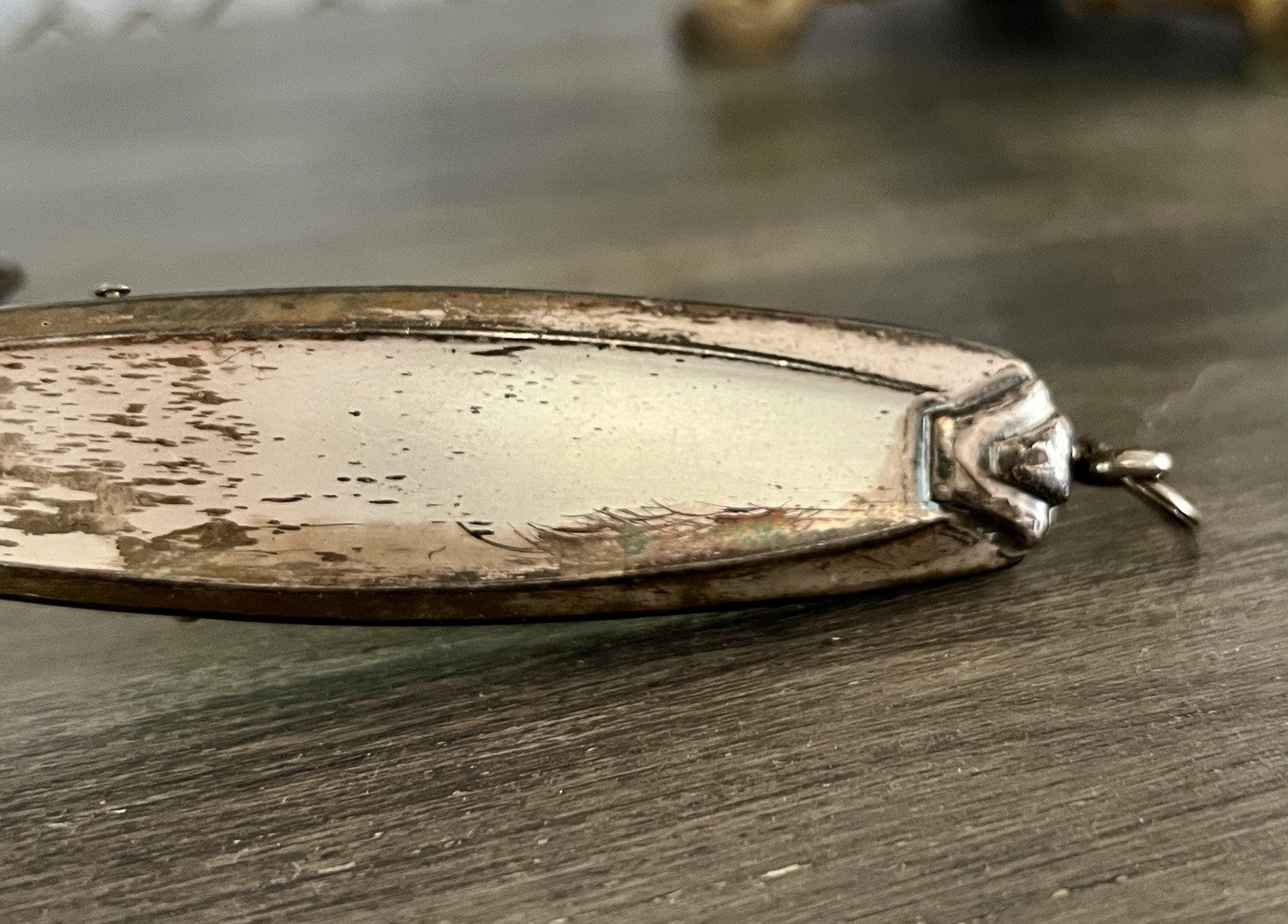 Antik Art Deco Tisch Kehrset Kehrgarnitur Krümmelkehrer versilbert Bauhaus