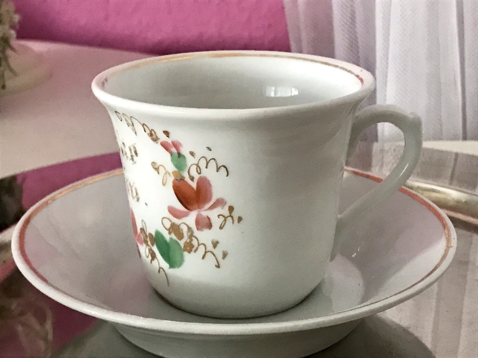 Antik Porzellan Andenken Becher Gedeck Sammeltasse Tasse Schriftzug KPM