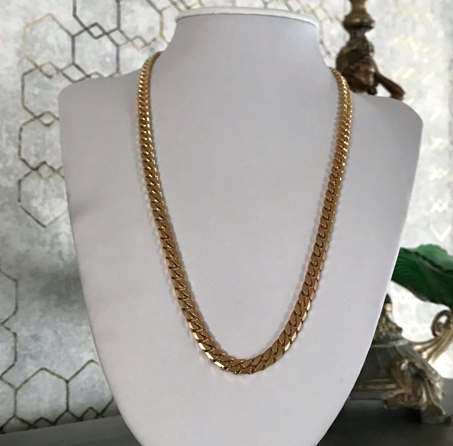 Vintage Halskette Amerik. Doublè gold SCHÖN Unisex Massiv