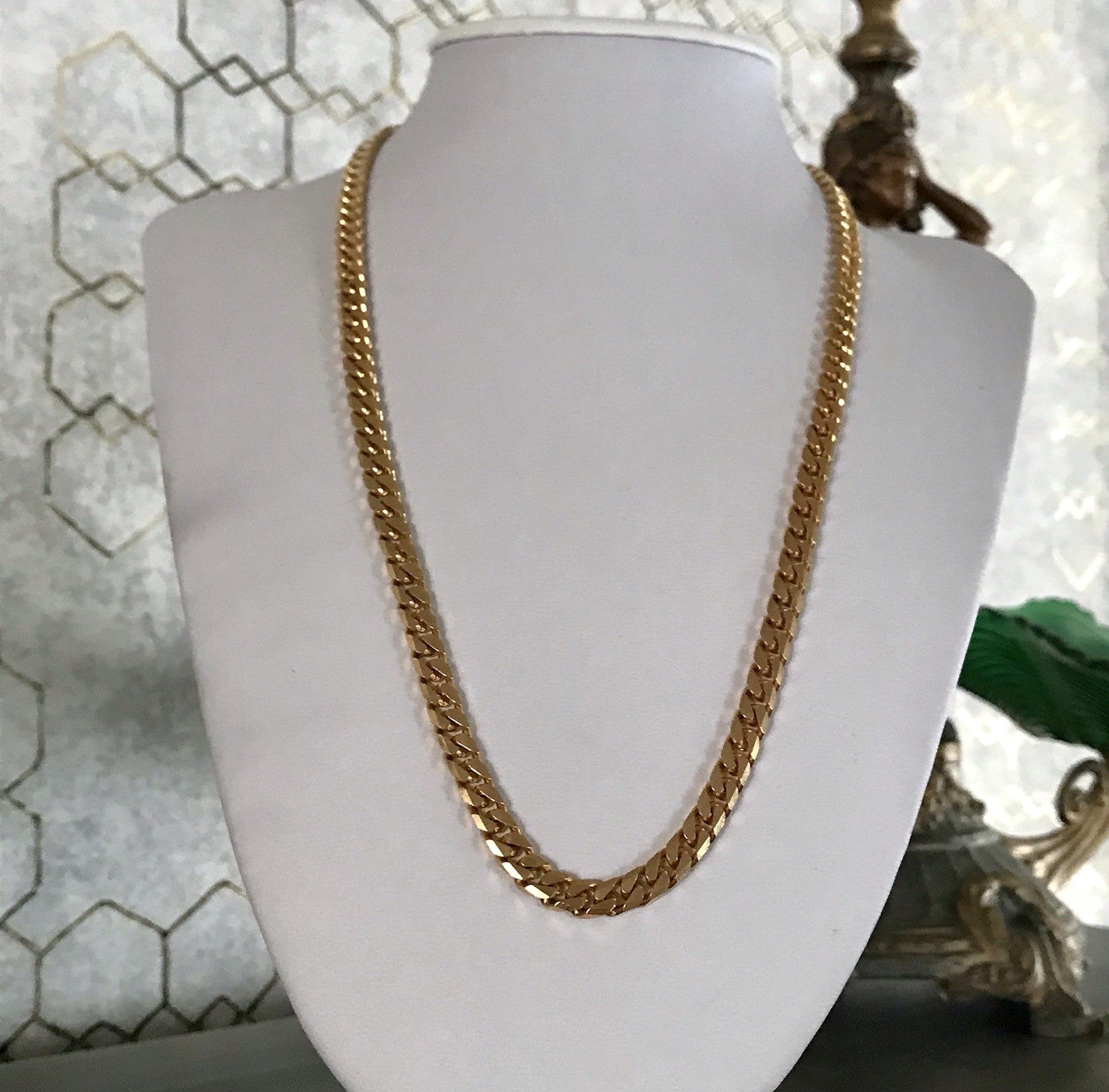 Vintage Halskette Amerik. Doublè gold SCHÖN Unisex Massiv