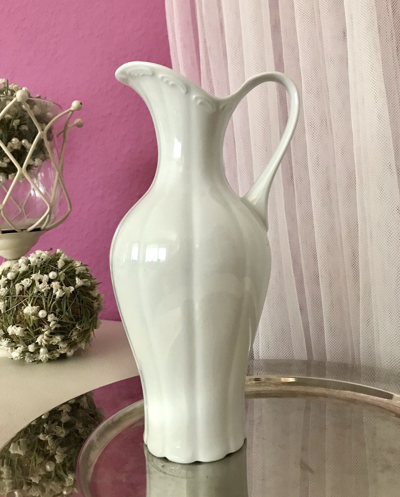 Vintage 60er Porzellan Vase KPM Bavaria weiß