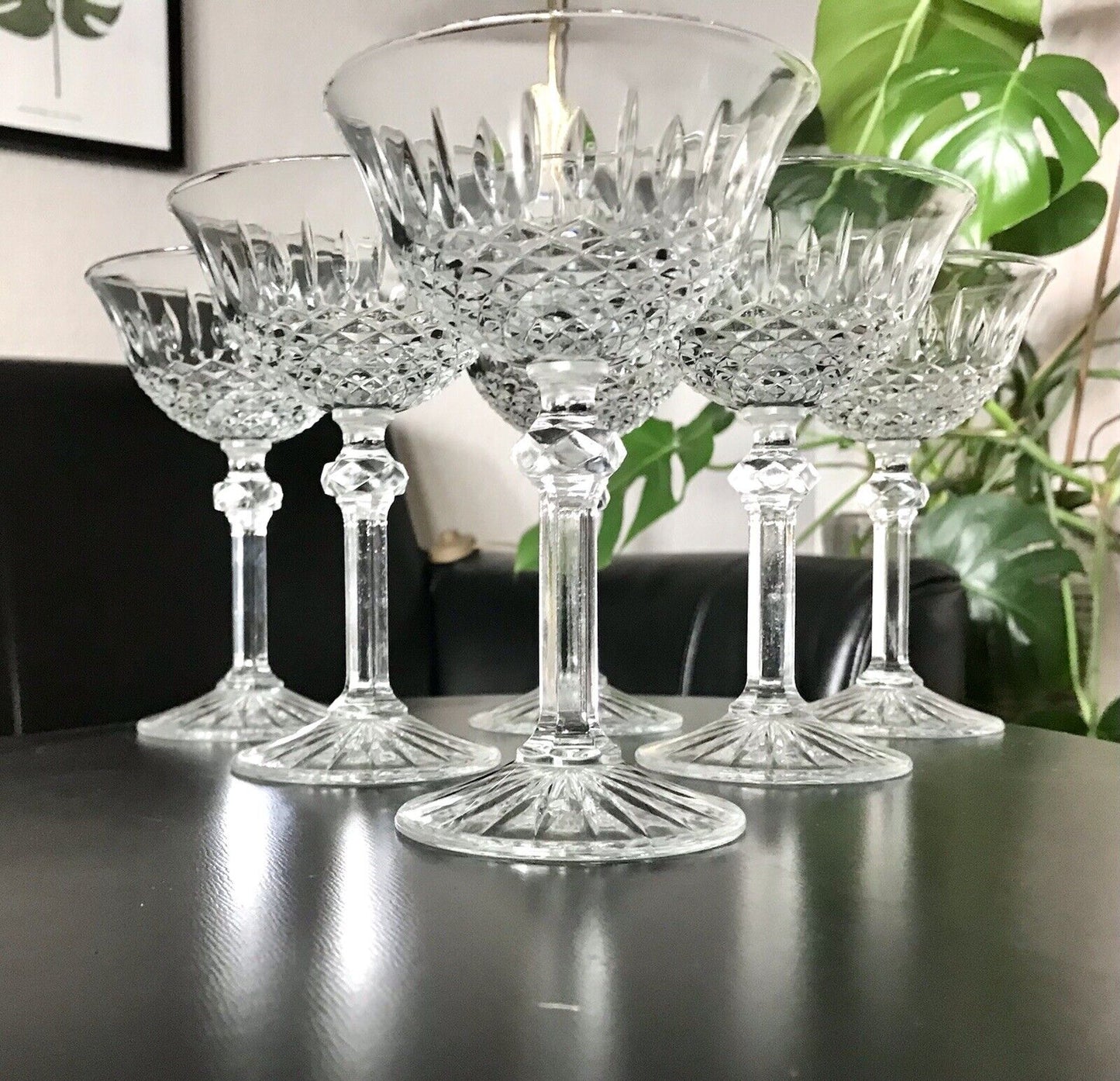 Vintage 6 Sekt Champagnerschalen Gläser Sektschalen Glas