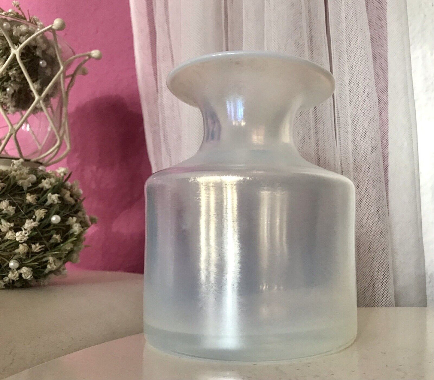 Vintage Glasvase Glaskunst Vase edel Glashütte Eisch irisierende „Eiskönigin“