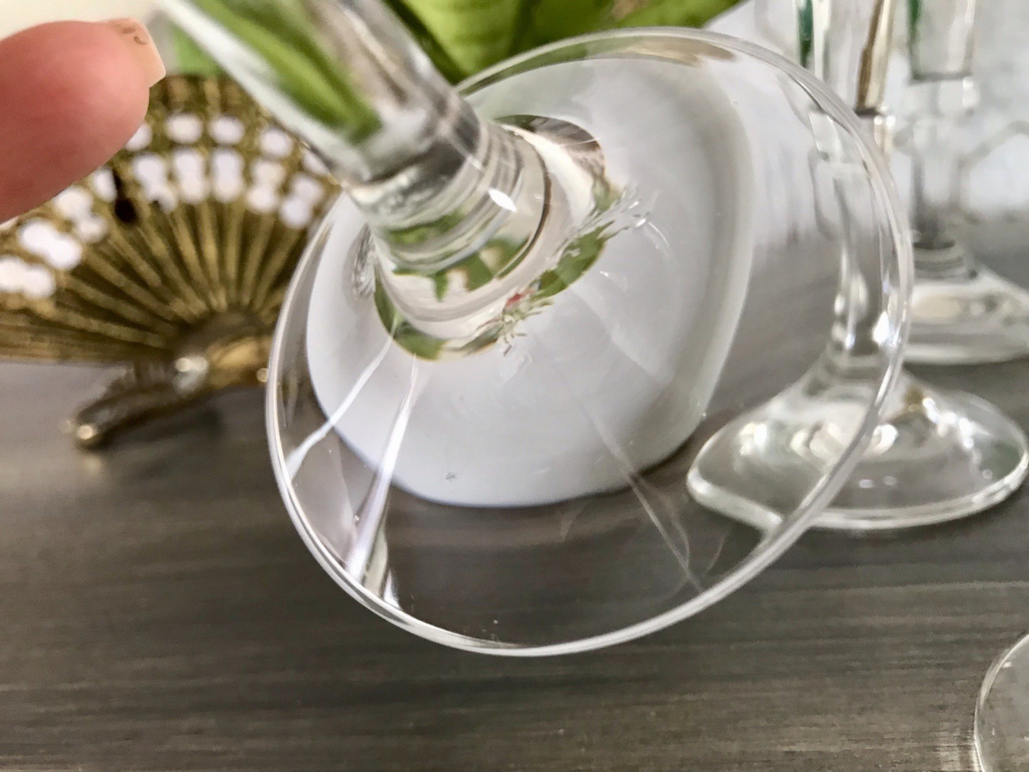 Antik Alt 6 Cherrygläser Gläser Kristallglas graviert