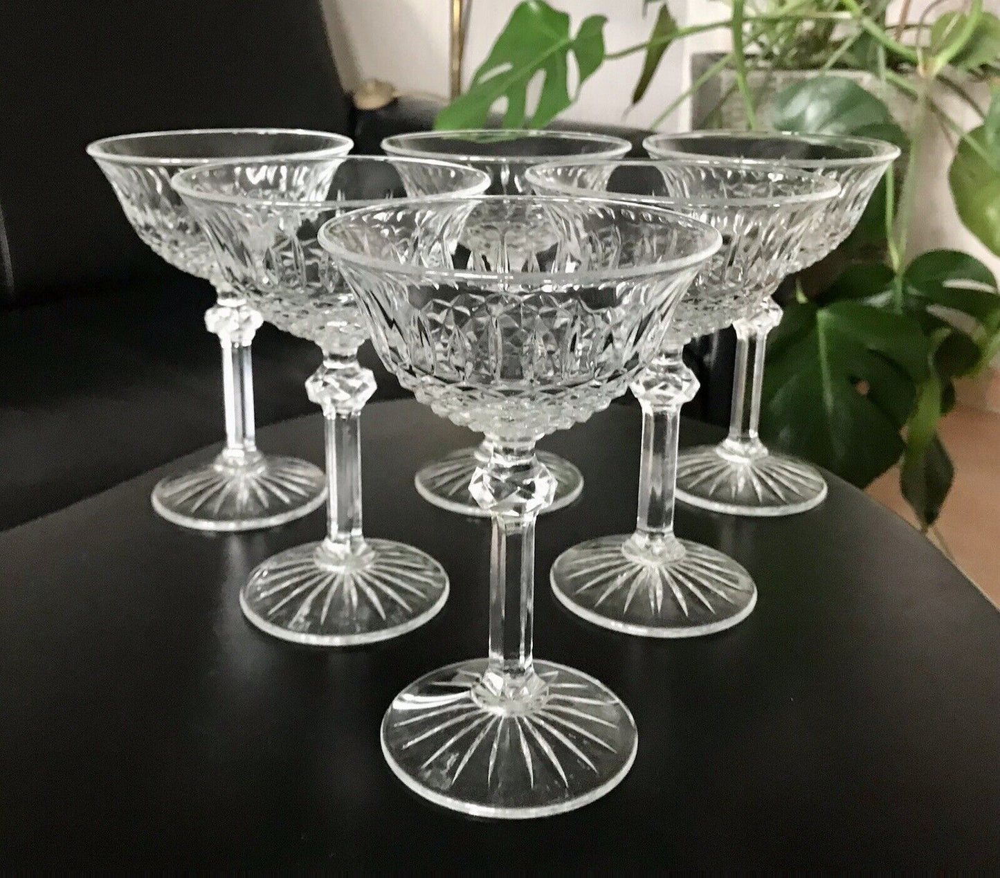 Vintage 6 Sekt Champagnerschalen Gläser Sektschalen Glas