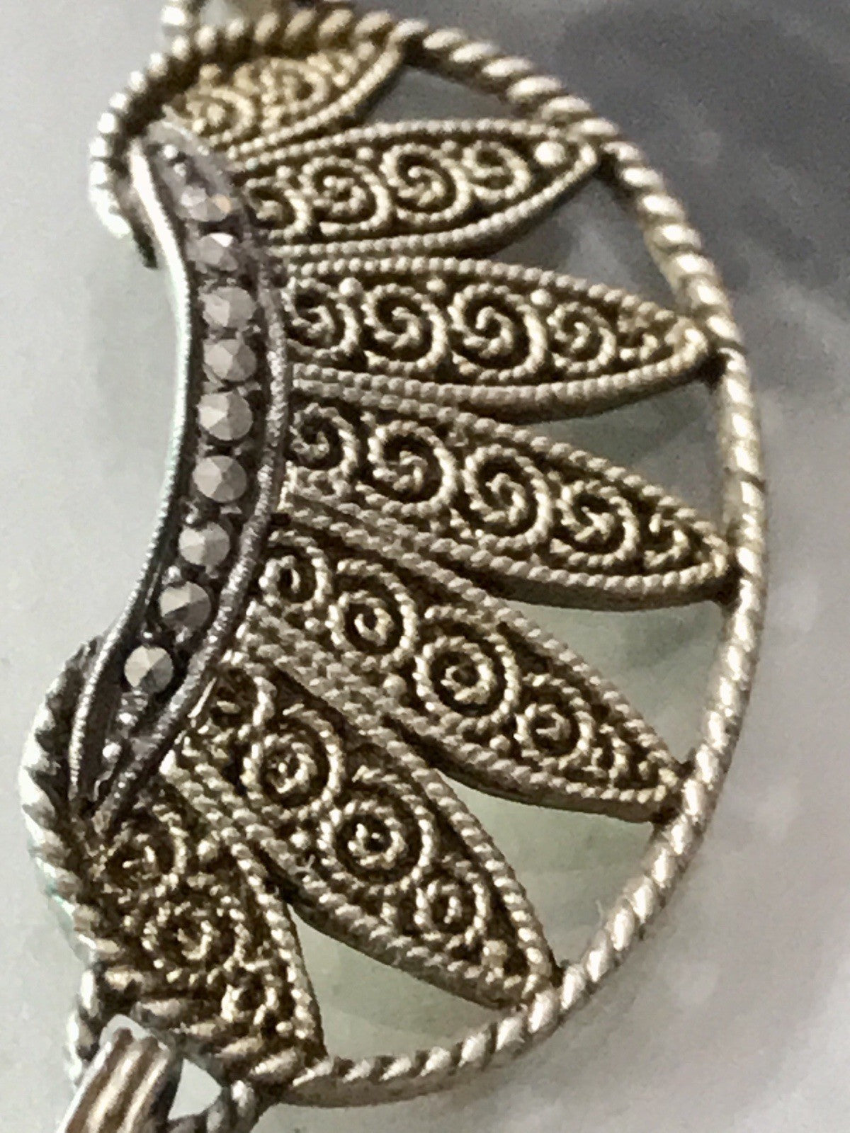 Antik Theodor Fahrner Designer Collier 925 Silber vergoldet Markasite Halskette