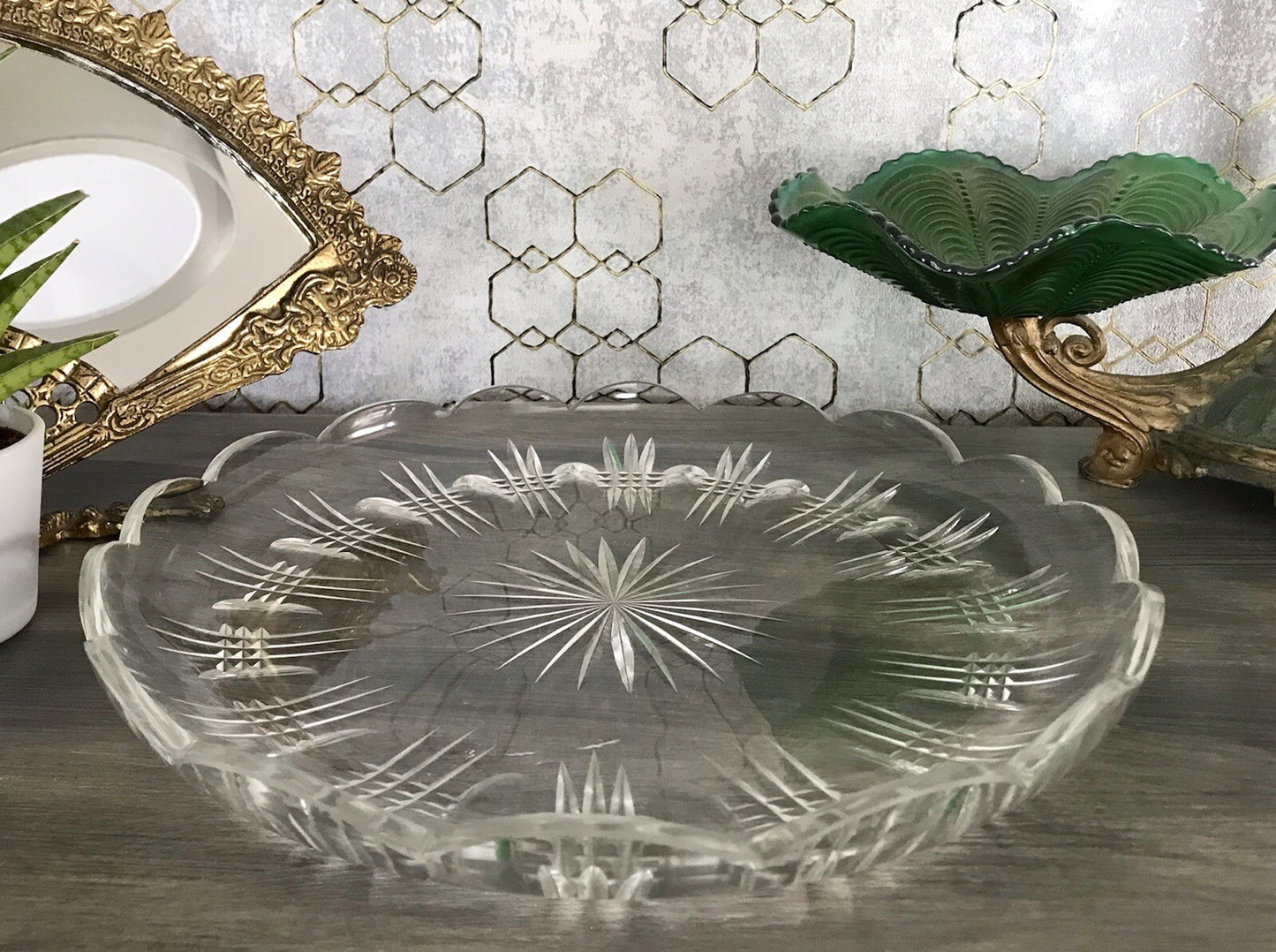 Antik Bleikristall Schale Glasschale Kristallglas Glas Schliff EDEL wundervoll!