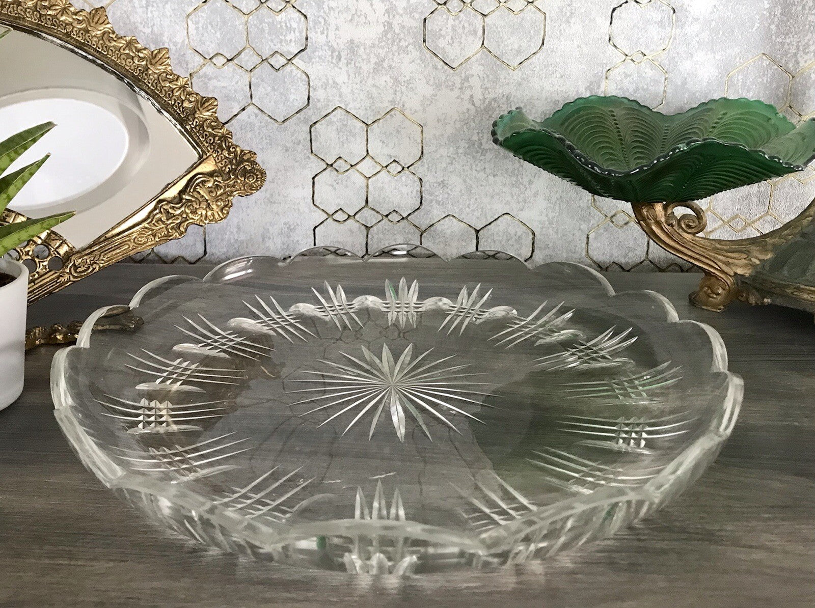 Antik Bleikristall Schale Glasschale Kristallglas Glas Schliff EDEL wundervoll!