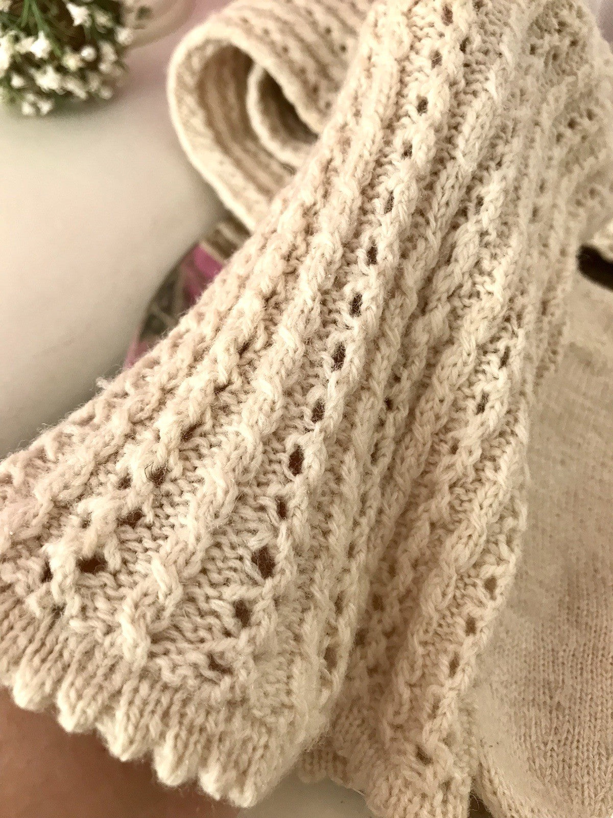 Antik Strümpfe Overkneestrümpfe Schaf-Wolle beige Trachten?