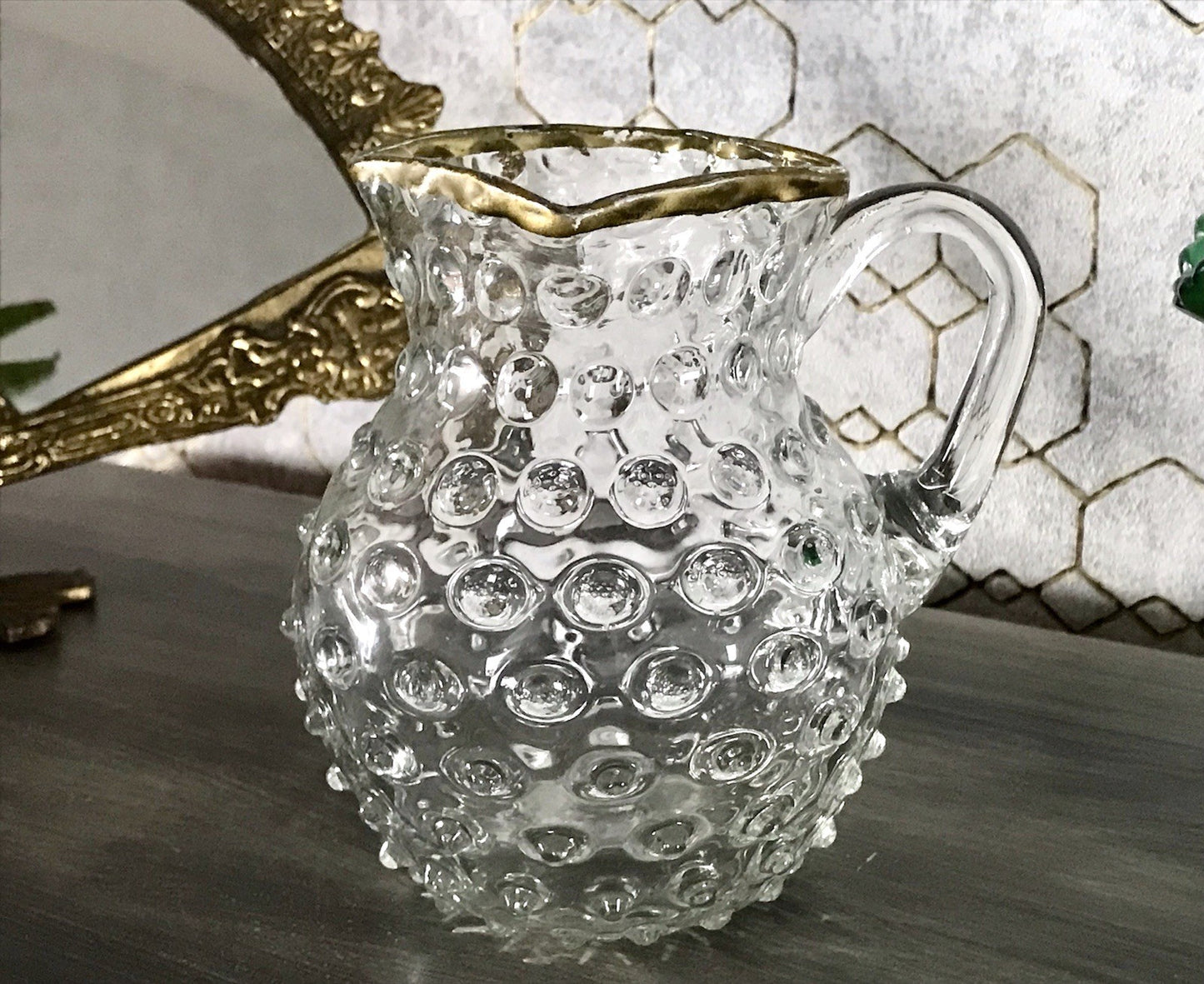 Anti Krug Glaskrug Kanne Karaffe Nuppen Abriss Zwar&Neugebauer Weißwasser 0,6 L