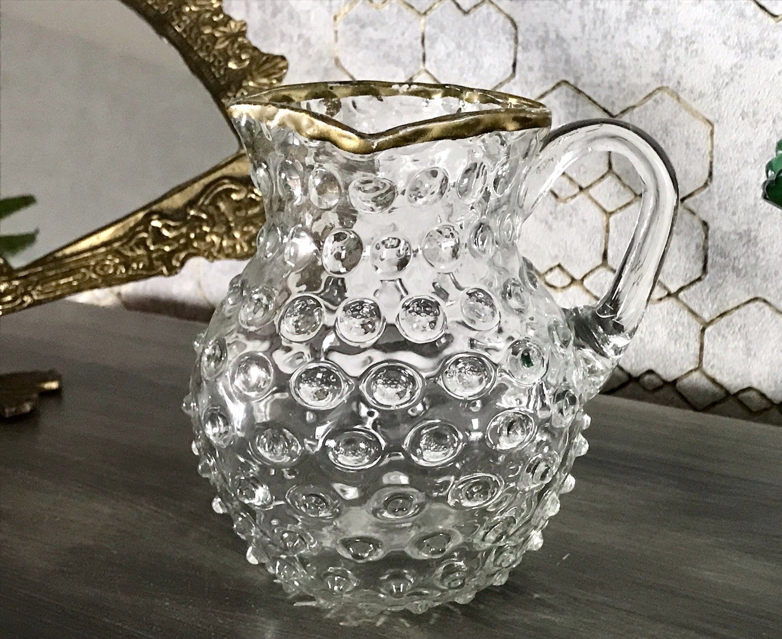 Anti Krug Glaskrug Kanne Karaffe Nuppen Abriss Zwar&Neugebauer Weißwasser 0,6 L