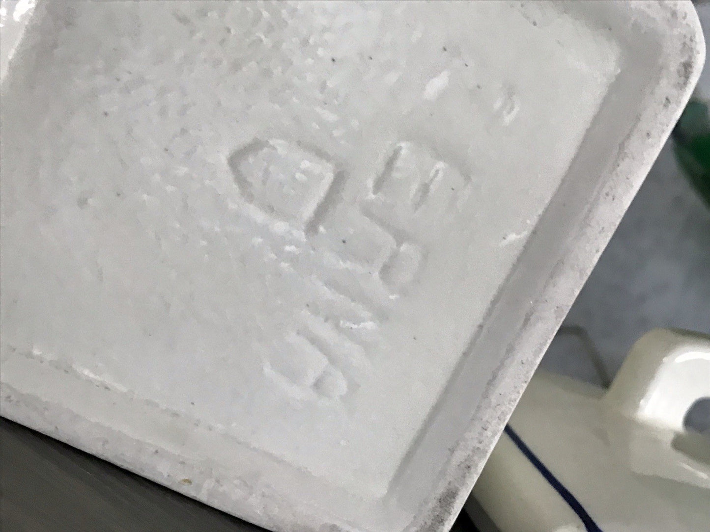 Antik Jugendstil Vorratsgefäß Kaffee Gefäß Vorratsdose weiß Porzellan creme blau