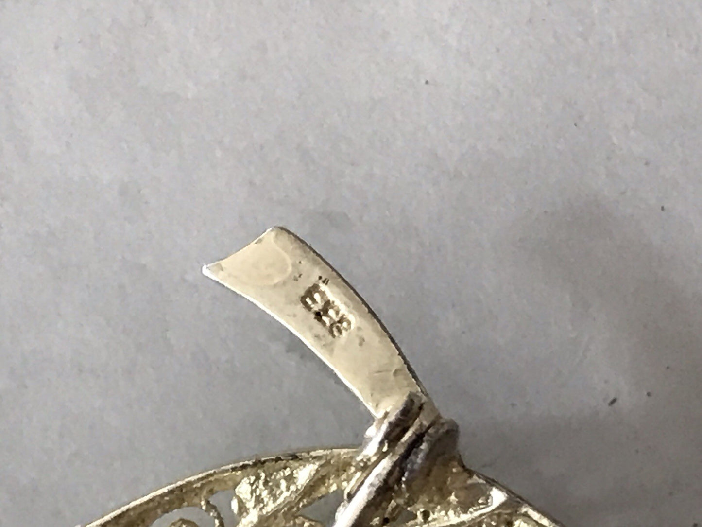 Vintage prachtvoll filigran Brosche Silber 835 Markasite vergoldet Art Déco Stil