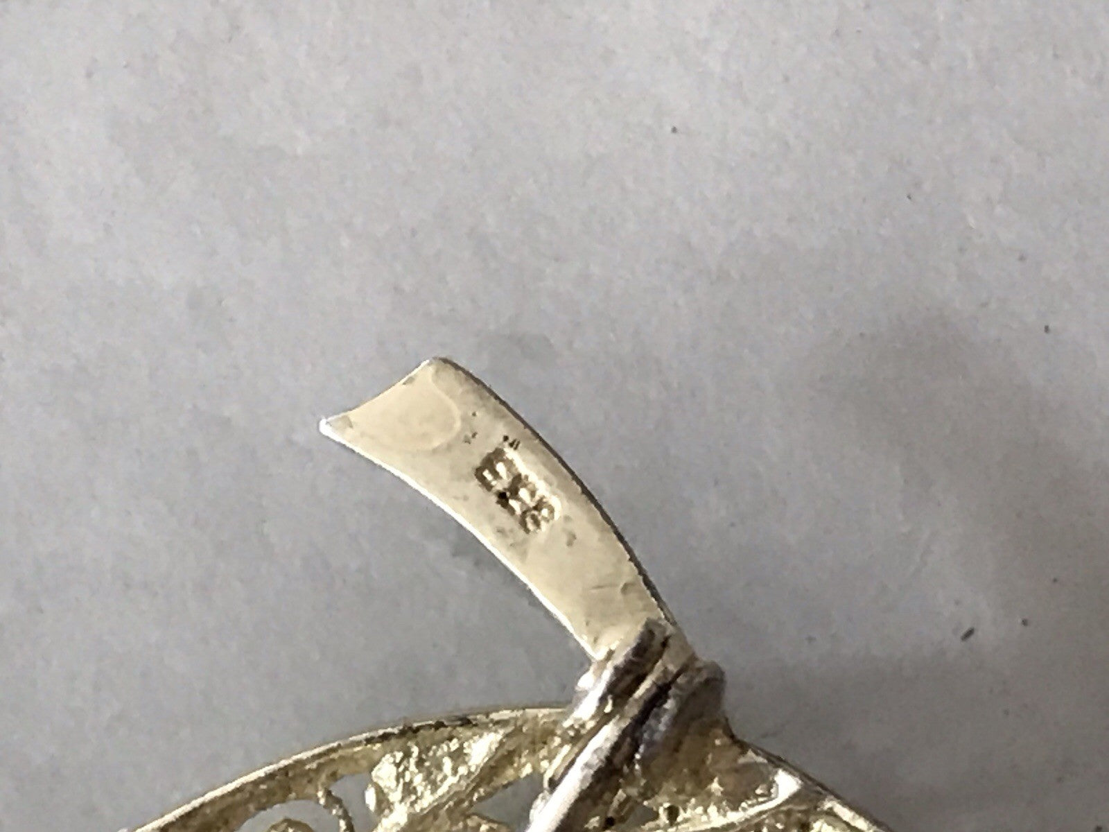 Vintage prachtvoll filigran Brosche Silber 835 Markasite vergoldet Art Déco Stil
