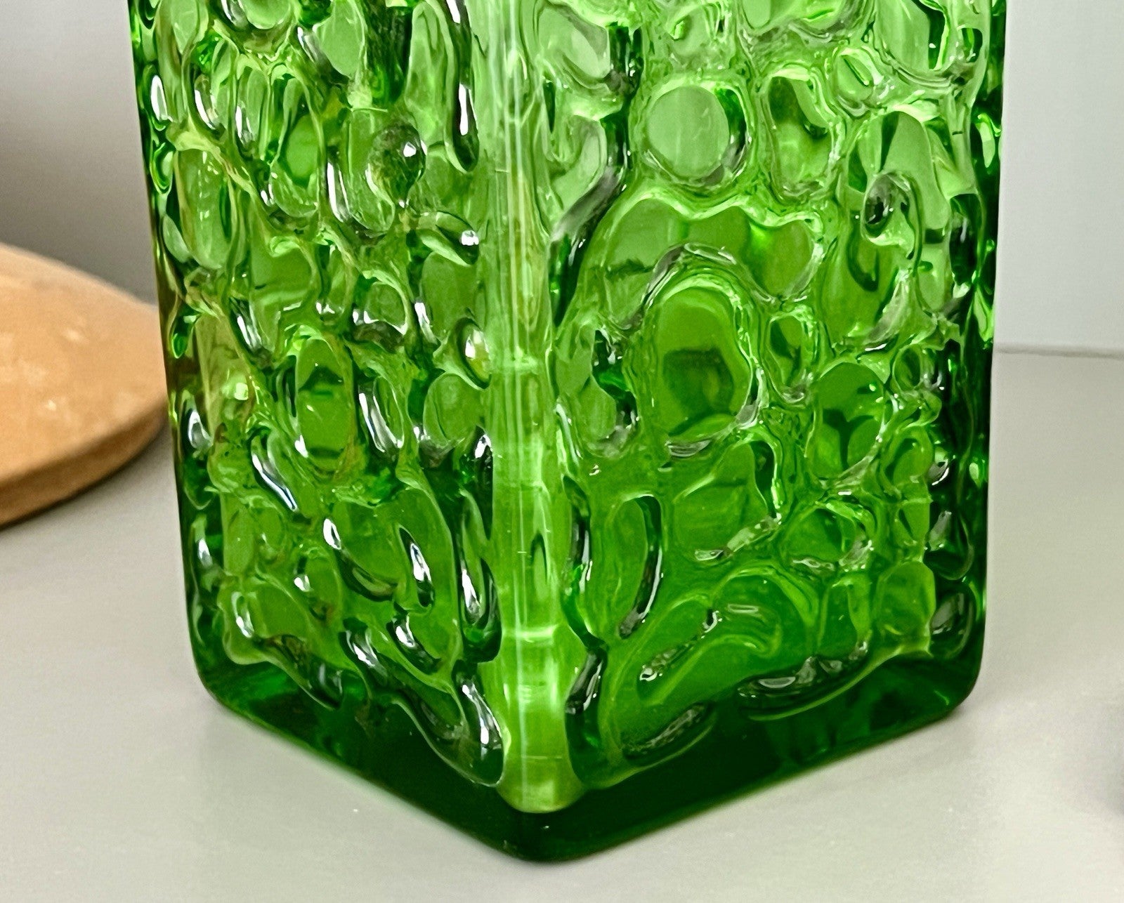 Vintage 60er 70er Design Glasvase Glas GRÜN Vase Bubble Pop Bengt Orup