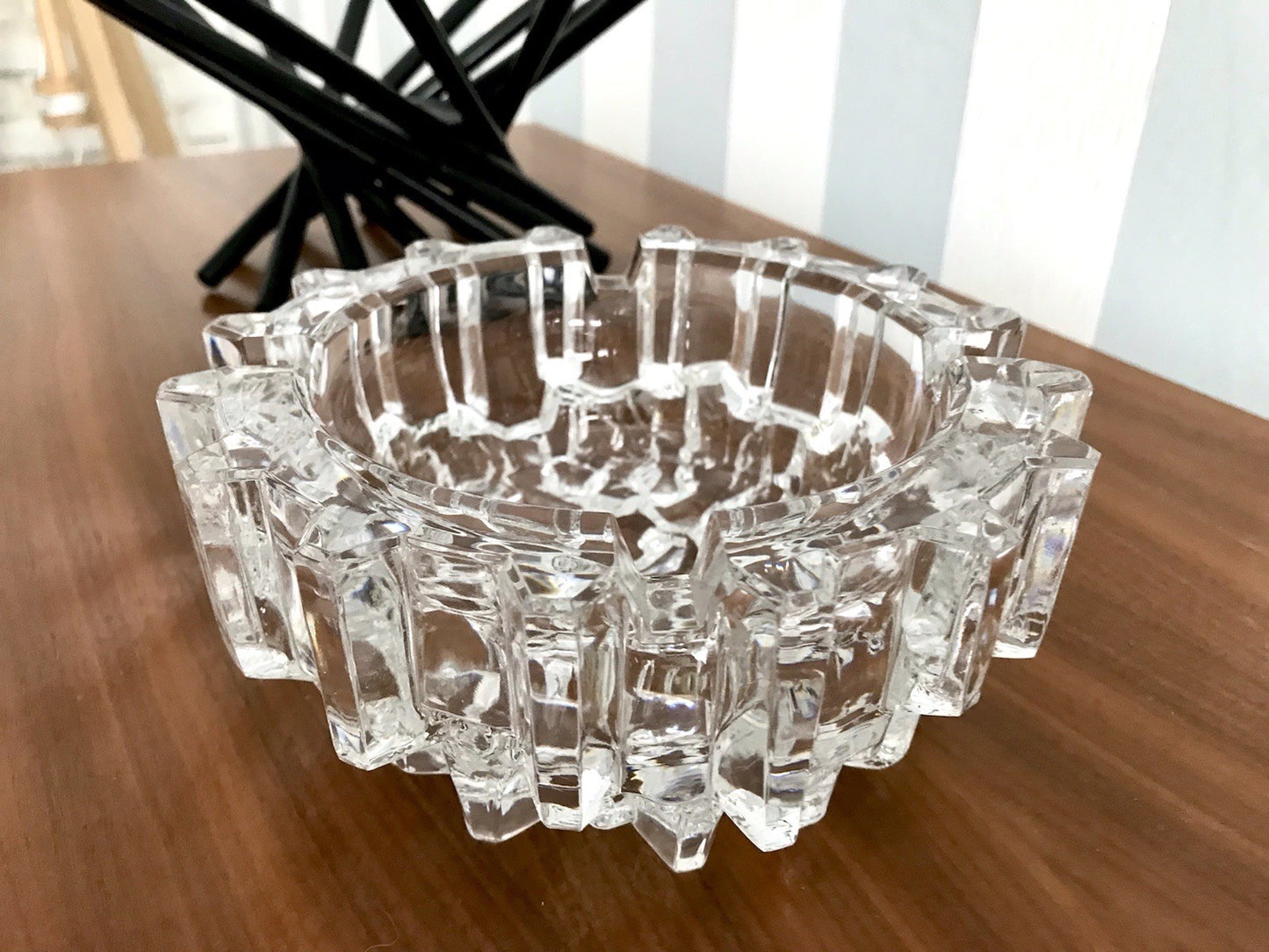 Vintage 70er Aschenbecher Ascher EDEL Kristallglas Bleikristall Schwer Skandi?