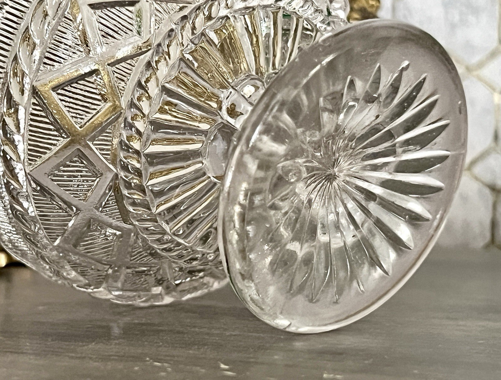 Antik Jugendstil Art Déco Pressglas Glas Fußschale Schale Zuckerschale